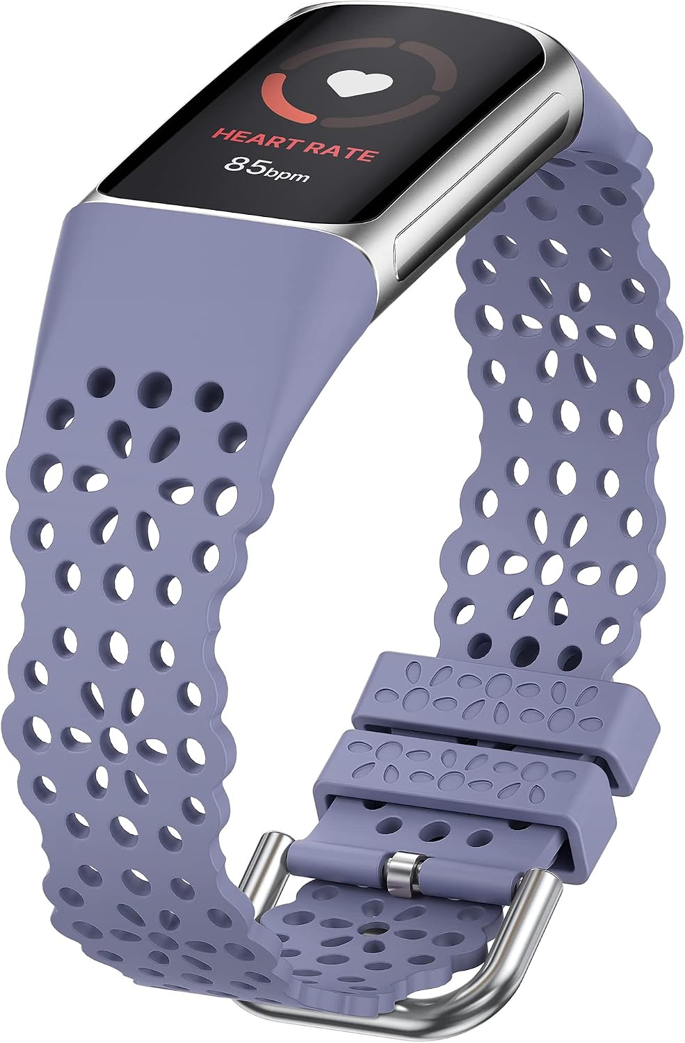 TOYOUTHS Lace Silicone Compatible with Fitbit Charge 5 Strap/Charge 6 Strap