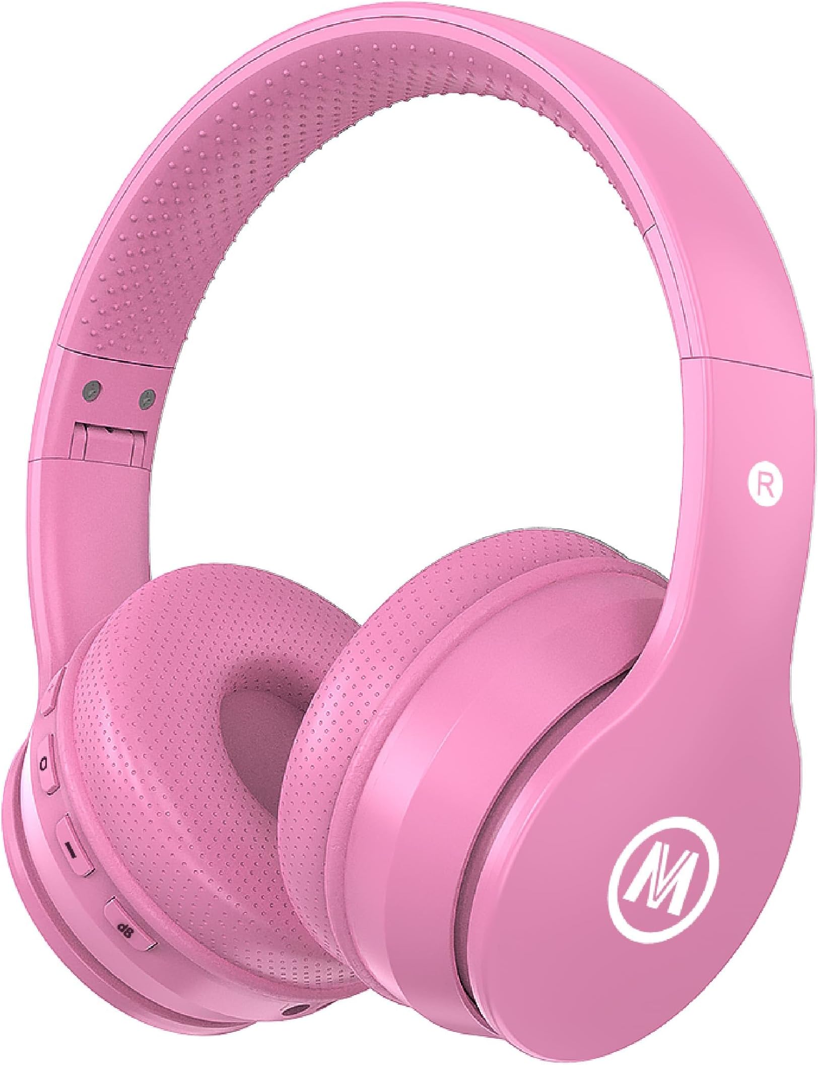 Mokata Kids Headphone Bluetooth Wireless Over Ear Foldable Stereo Sound Headset with AUX 3.5mm Jack Cord SD Card Slot , Built-in Mic Microphone For Boys Girls Cellphone TV PC Game Equipment B01 Pink