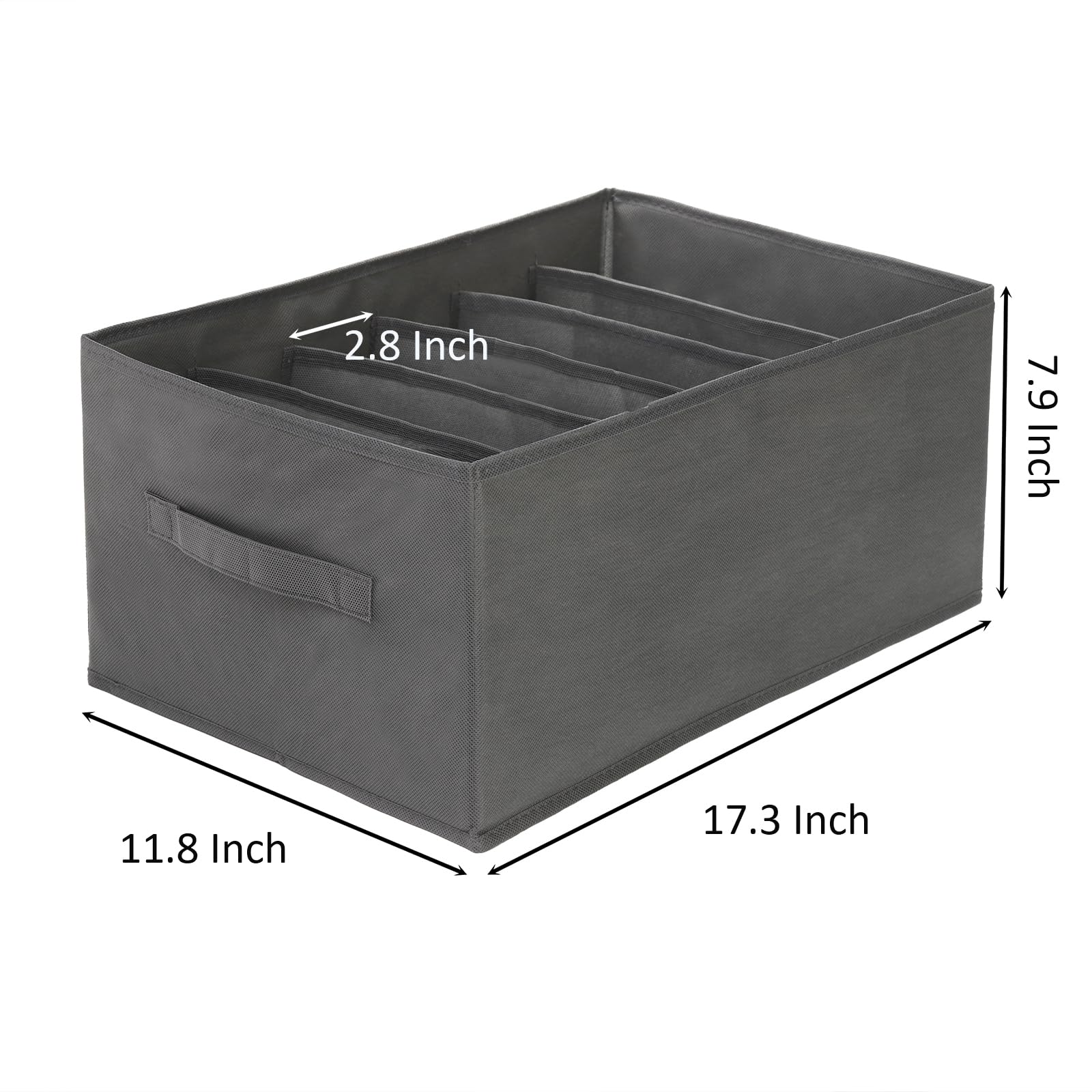 Nicunom 6 Pack Wardrobe Clothes Organizer, 6 Grids Large Clothes Closet Organizer and Storage, Divided Clothing Storage Boxes Bins Closet Drawer Organizer for Jeans T-shirt Pants Sweater