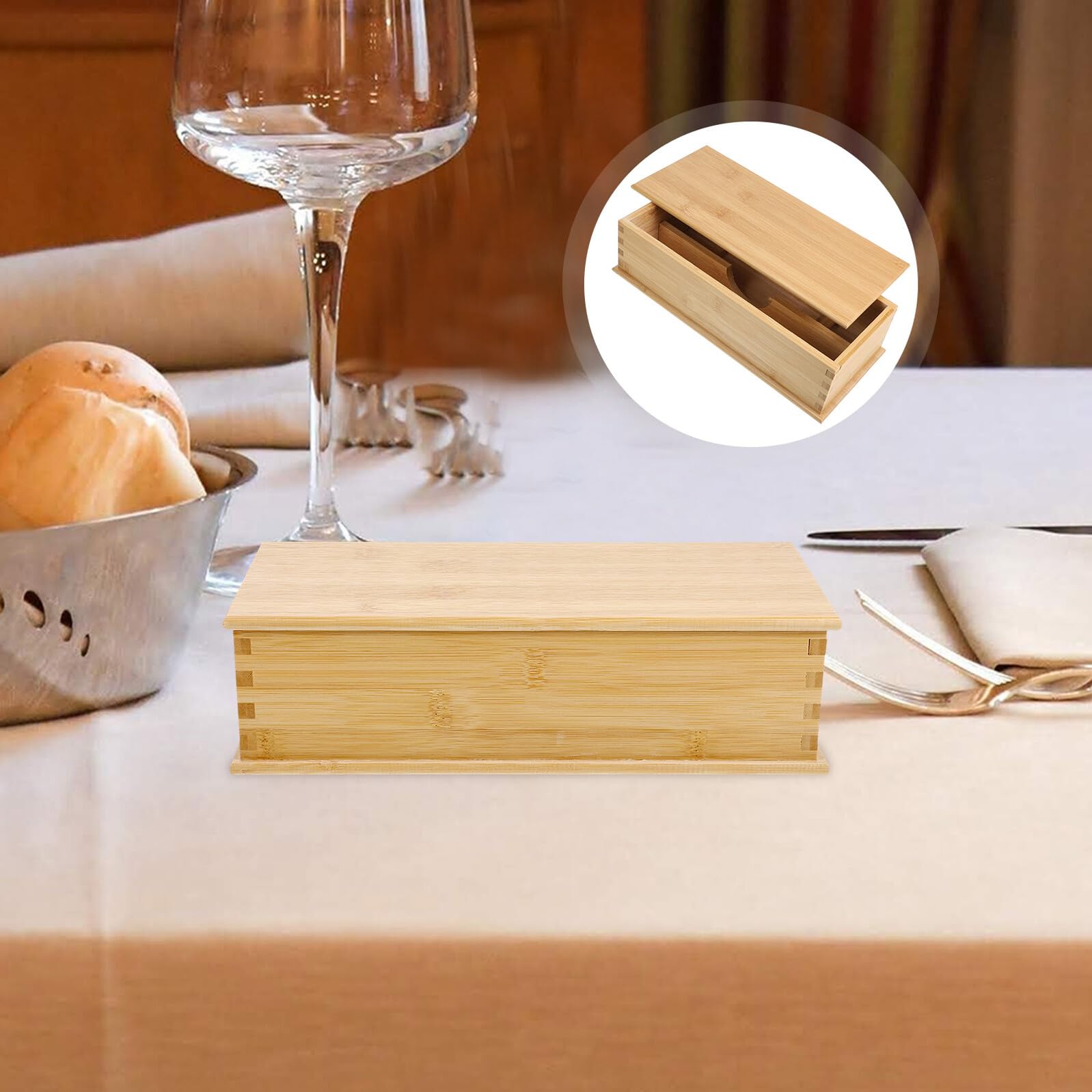 Organizador de de con Tapa Bandeja Porta de Madera Natural Soporte Multifuncional para Cocina Doméstica y Restaurante Diseño Japonés Espacioso y Protector