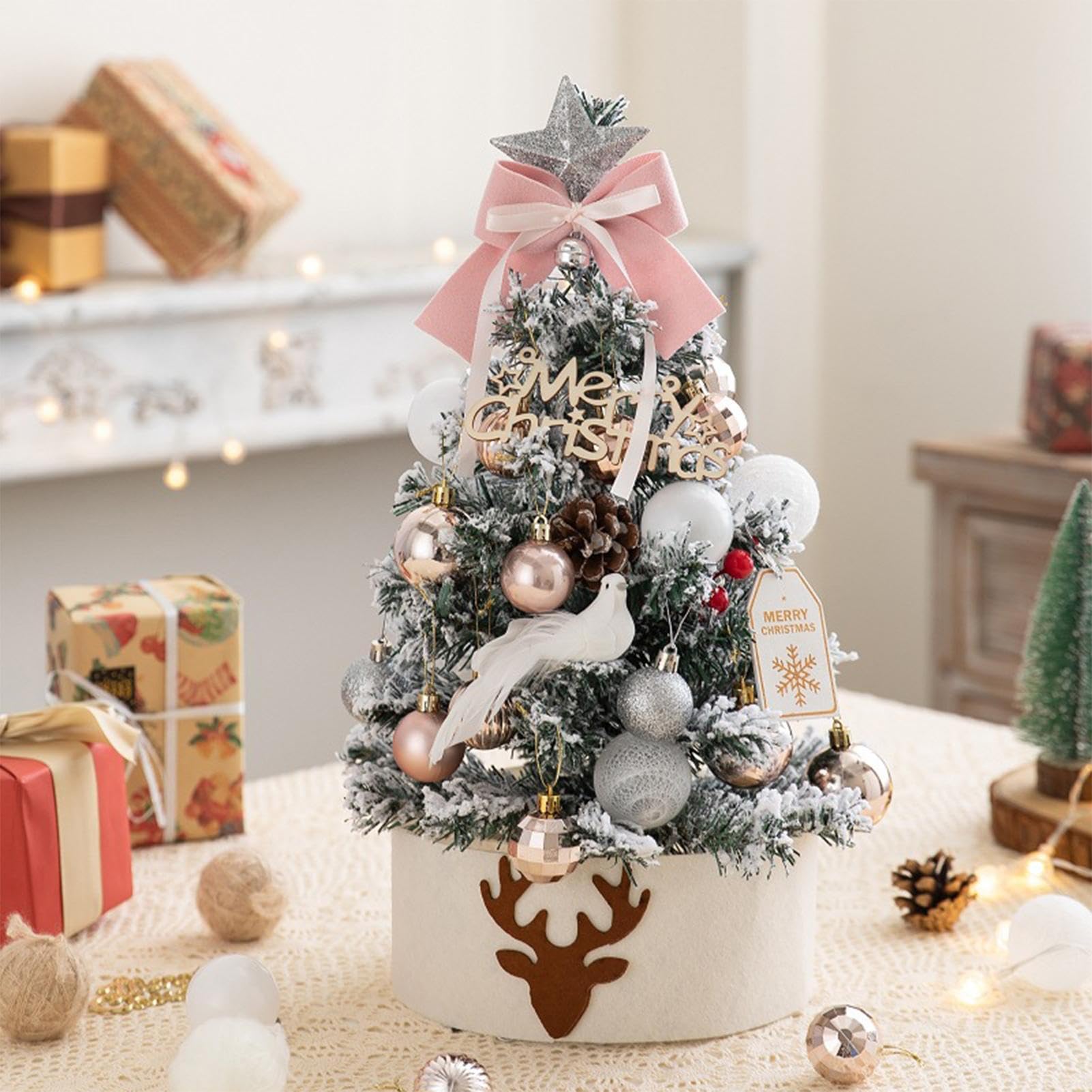 Mini Albero di Natale Albero di Natale Decorativo da Tavolo 45 cm con LED