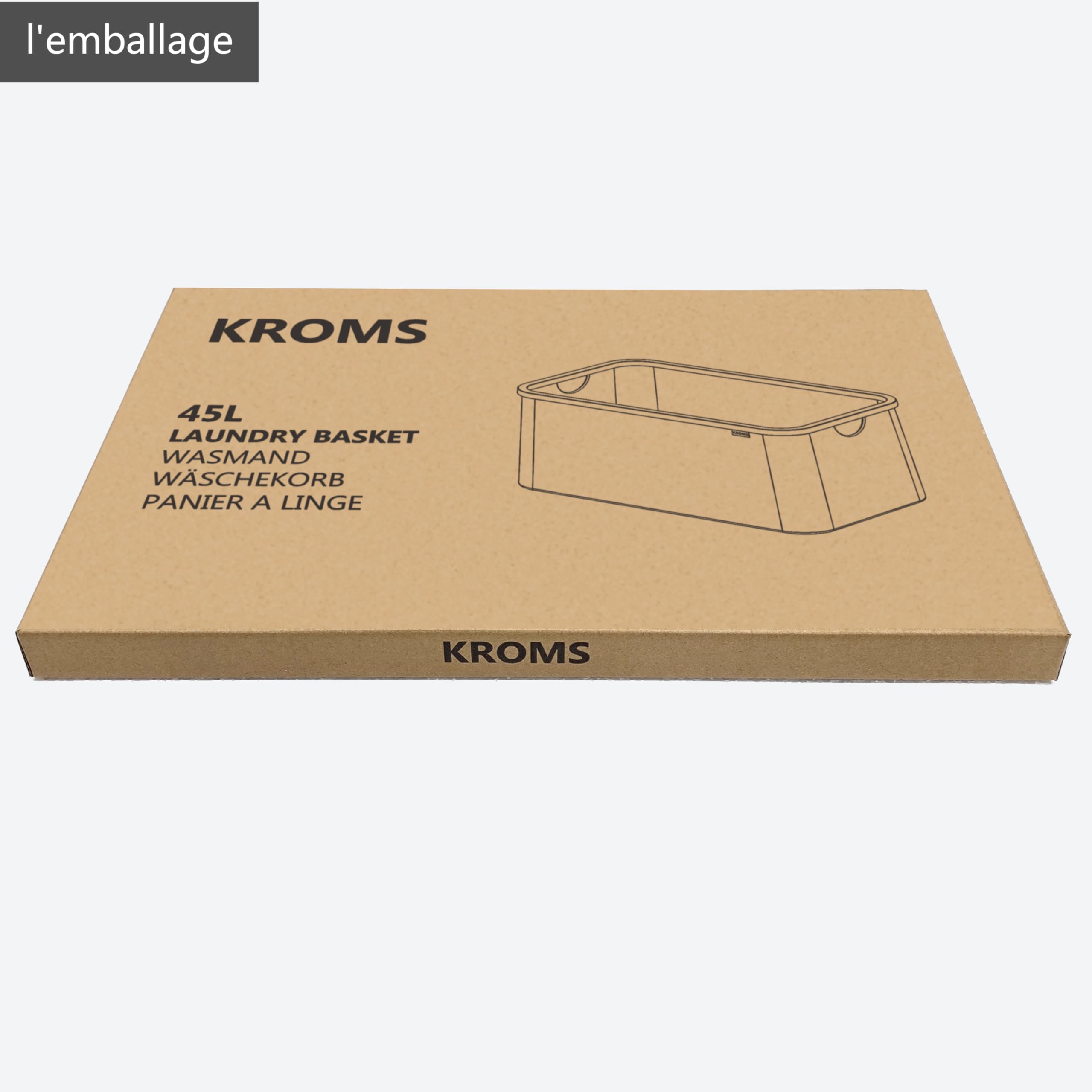 Corbeille a linge 45L - Beige - Panier a linge sale - Panier rangement - Panier a linge pliable - Corbeille a linge pliable