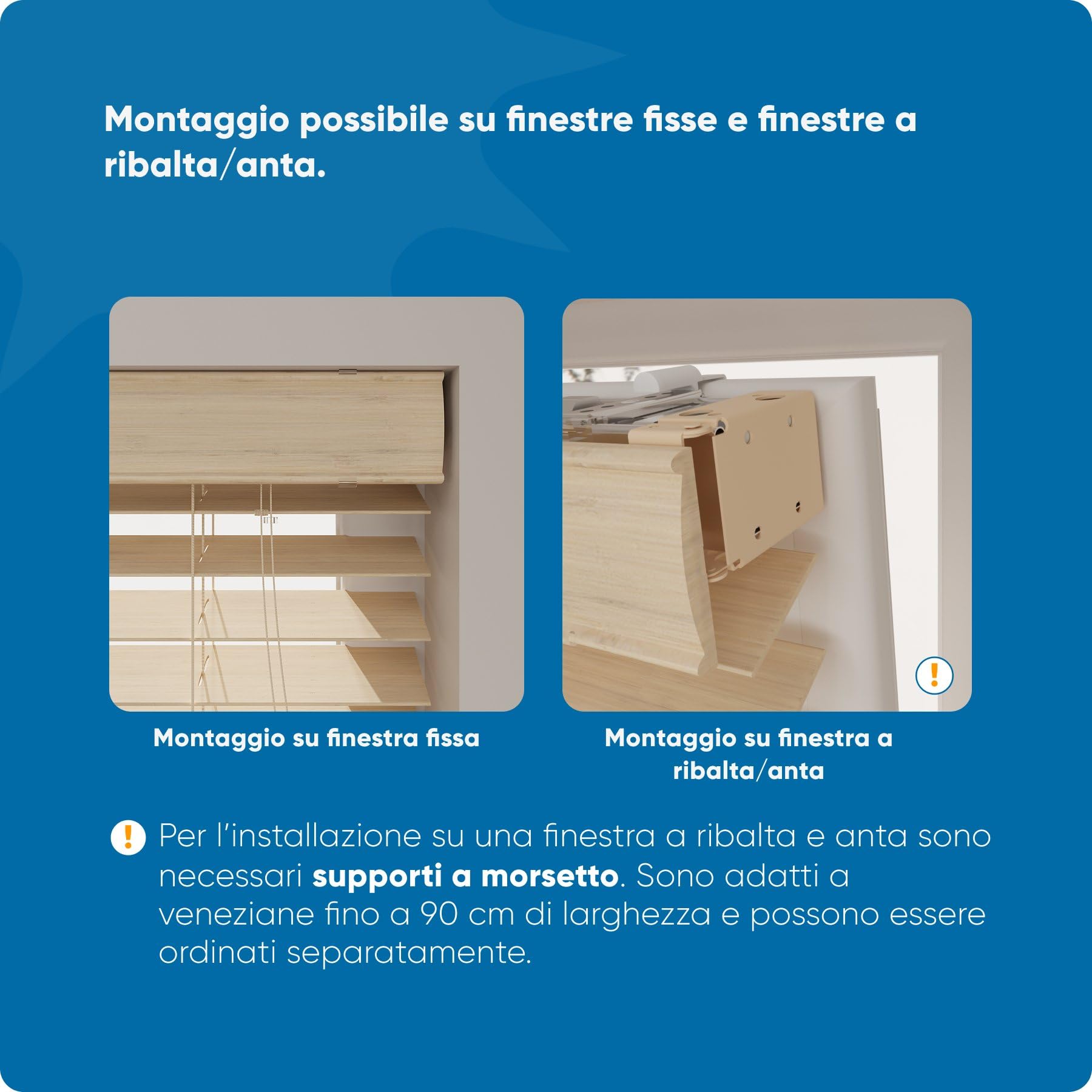 DTCH® Tenda veneziana in bambù interna rovere chiaro 110 x 240 cm (LxA), lamelle da 50 mm in legno di bambù, disponibile in larghezze da 50 a 250 cm, tenda interna, veneziane per finestre