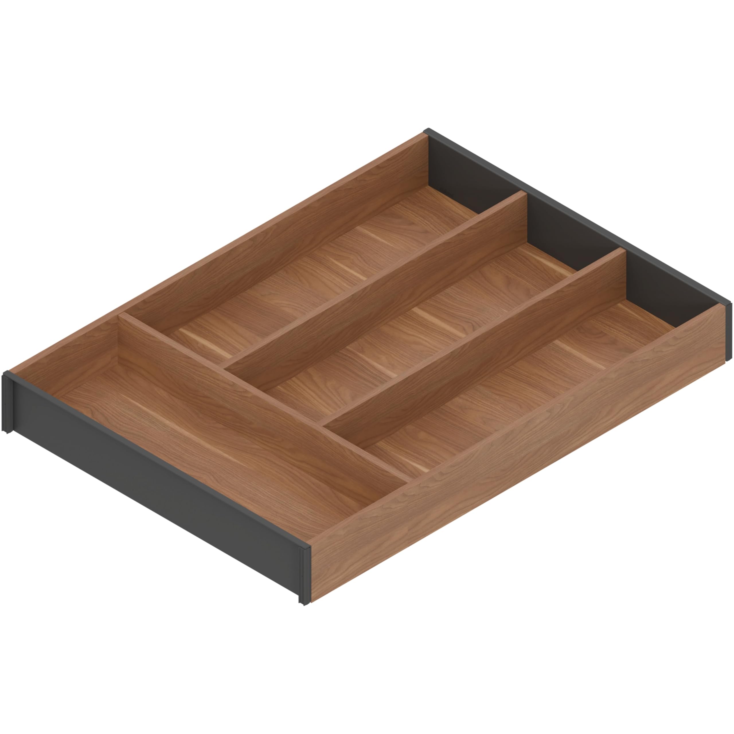 Blum Tennessee Walnut Ambia-Line Cutlery Tray | Premium Drawer Organiser For Modern Kitchens & Cabinets | Protects, Sorts & Organises Cutlery Clearly | With Anti-Slip Feet | 42×30×5 Cm |
