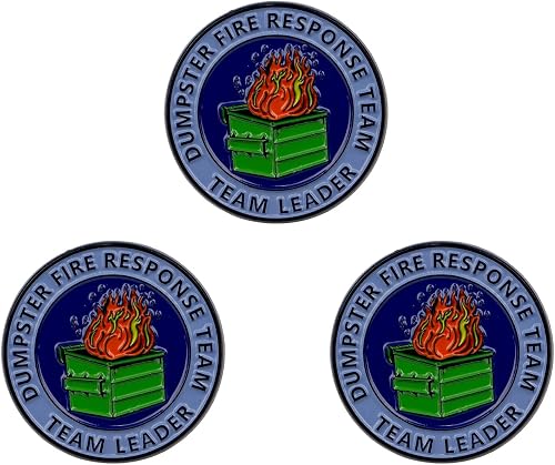 2Pcs/5Pcs Dumpster Fire Enamel Pins Response Team Alloy Badges for Jackets Hilar