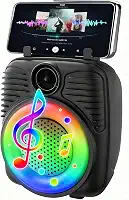 Caixa de Som Bluetooth Portátil 10W RGB com Suporte para Celular, Mini Soundbar com Microfone, Conexão Bluetooth 5.0 Estável, Som Potente e Claro, Bateria de Longa Duração