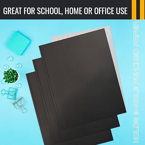Miniatura 6 de Better Office Products Carpetas de papel negro de 2 bolsillos con puntas, paquete de 50, textura mate, carpetas de papel tamaño carta, paquete de