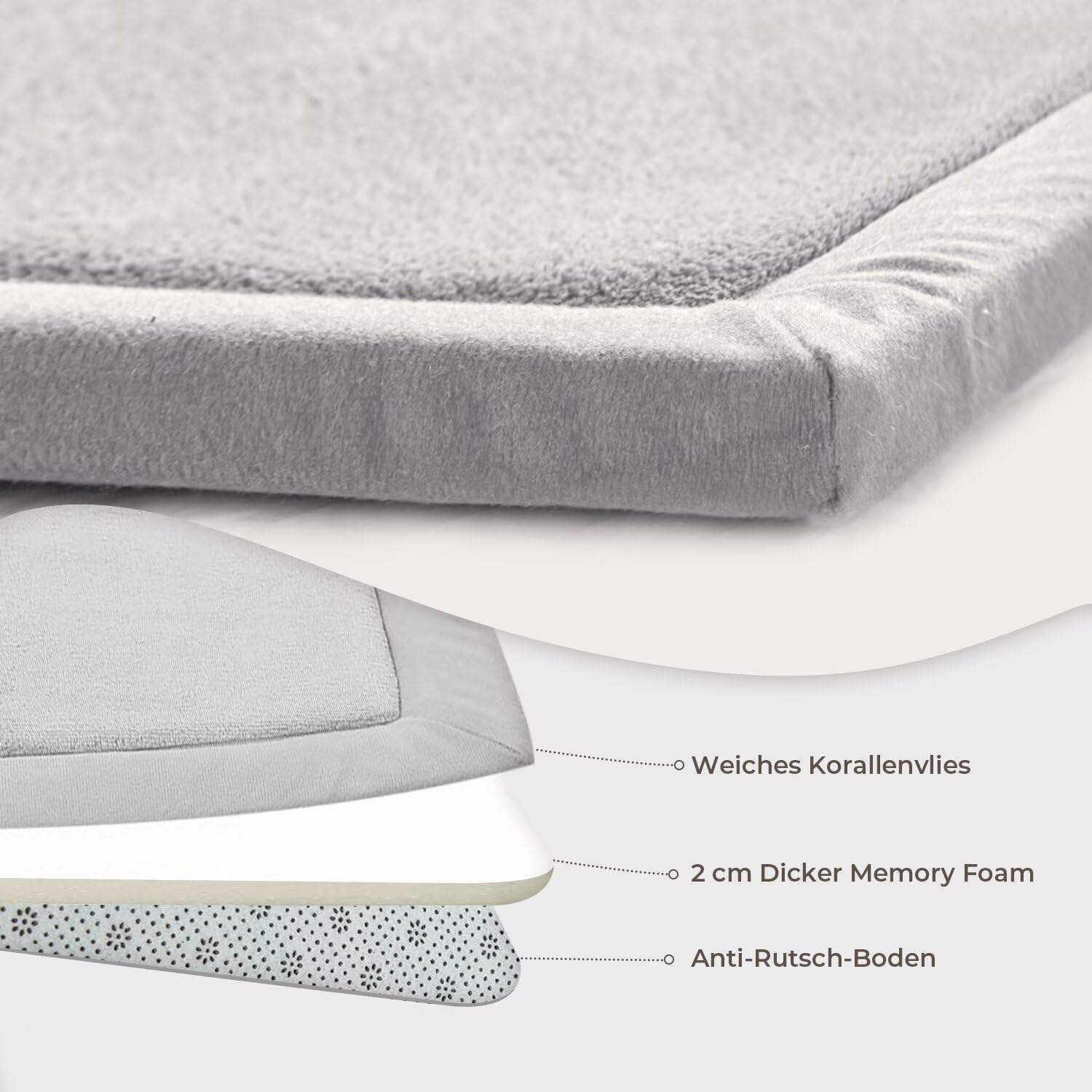 Engrosamiento Coral Terciopelo Alfombra Manta de rastreo para niños Alfombras Suaves de Tatami Antideslizante para niños Enlarge Play Mat (Gris, 100 * 200CM)