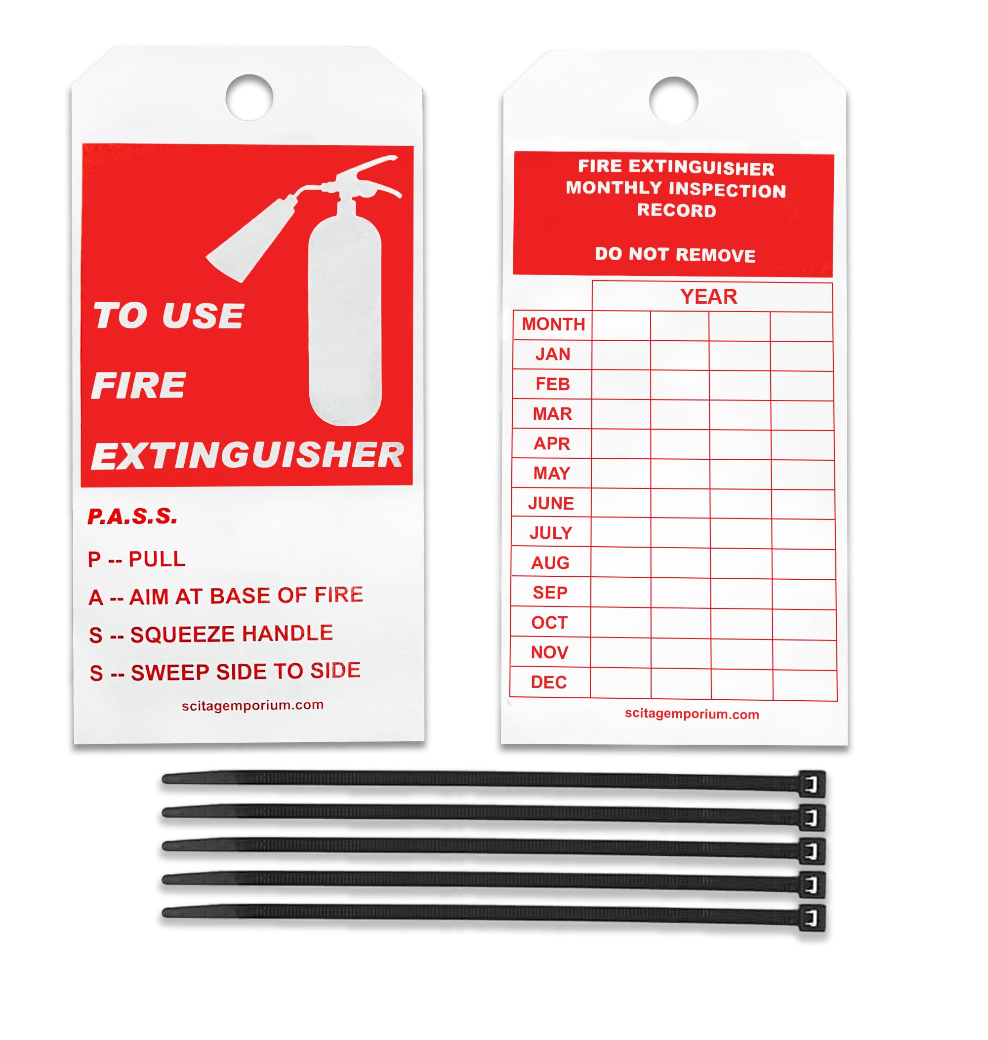 amazon-com-scitag-emporium-4-year-monthly-fire-extinguisher-inspection-record-tags-40-tags-with-40-zip-ties-6-x-3-anti-static-tear-resistant-weatherproof-office-products for Free Printable Fire Extinguisher Monthly Inspection Tags Amazon.com : SciTag Emporium 4 Year Monthly Fire Extinguisher Inspection Record Tags, 40 Tags with 40 Zip Ties, 6