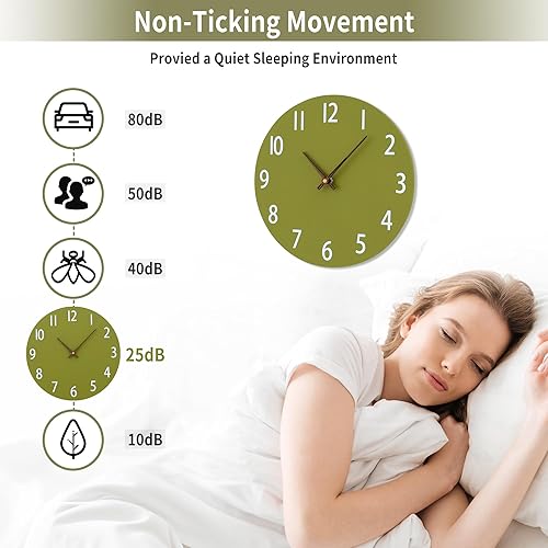 Miniatura 4 de LEIKE Impresionante reloj de pared decorativo, diseño moderno de 12 pulgadas para decoración de sala de estar, cocina, oficina, dormitorio, funciona