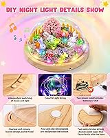 Vista 2 de Laclun Juguetes de conejito para niñas, haz tu propia luz nocturna de conejo con música, artes y manualidades para niños, regalos de cumpleaños