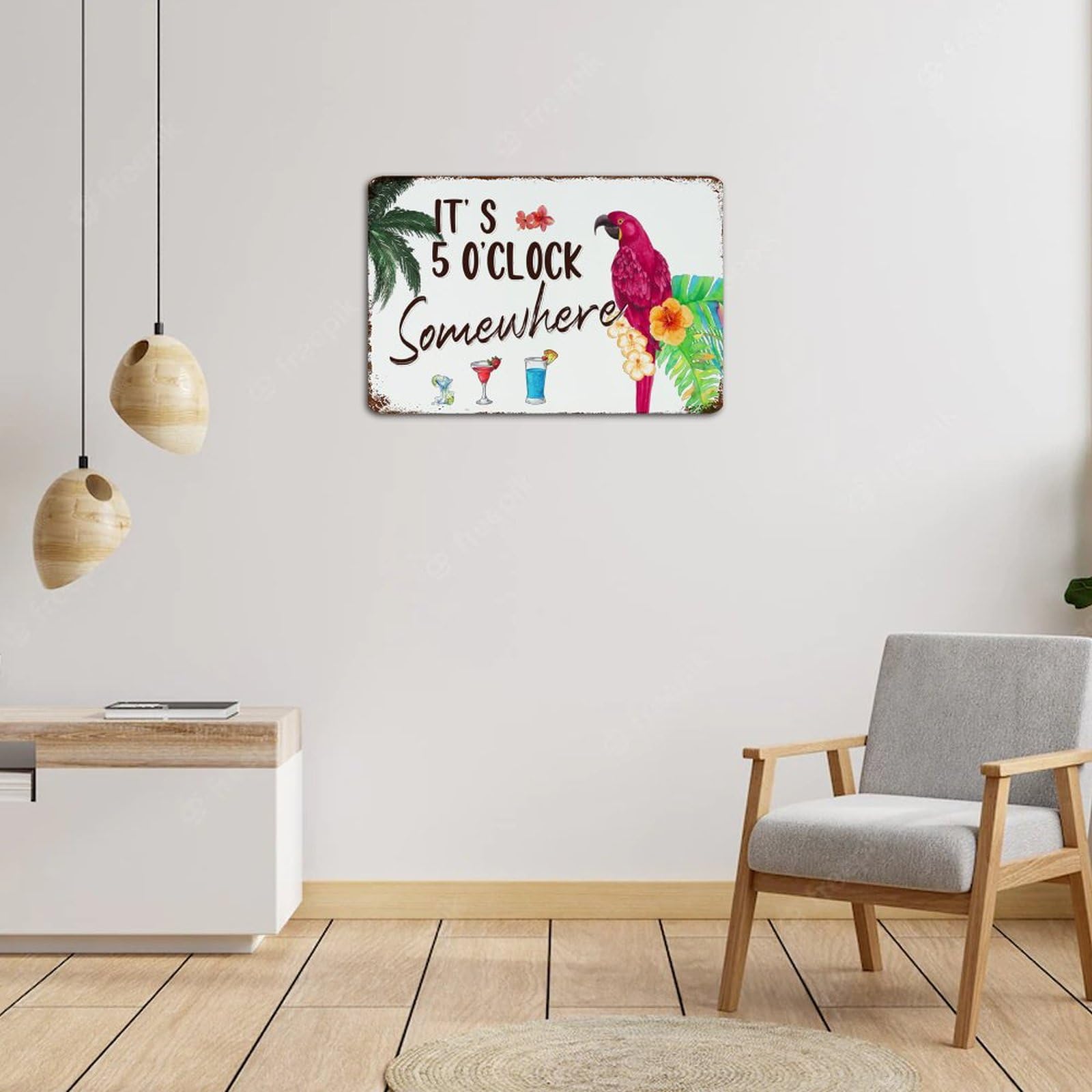 Demissle Metal Bar Decorations for Home It's 5 O'clock Somewhere Wall Decor 10 x 15