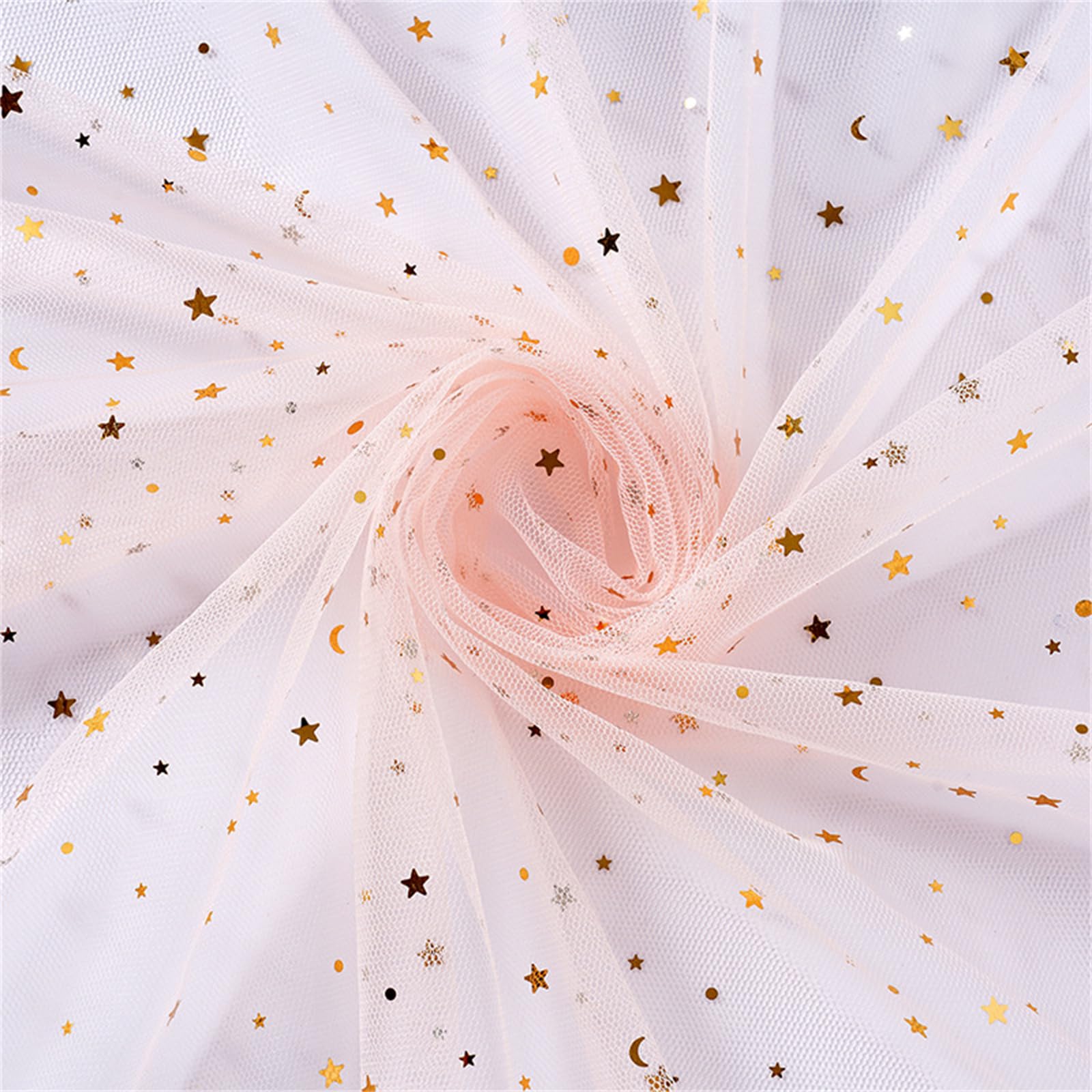 Xinsheinelry Twinkling Starry Sheer Gauze 3.68Mx1.6M for Decor Sewing and Costumes Breathable Fabric Sewing Fabric