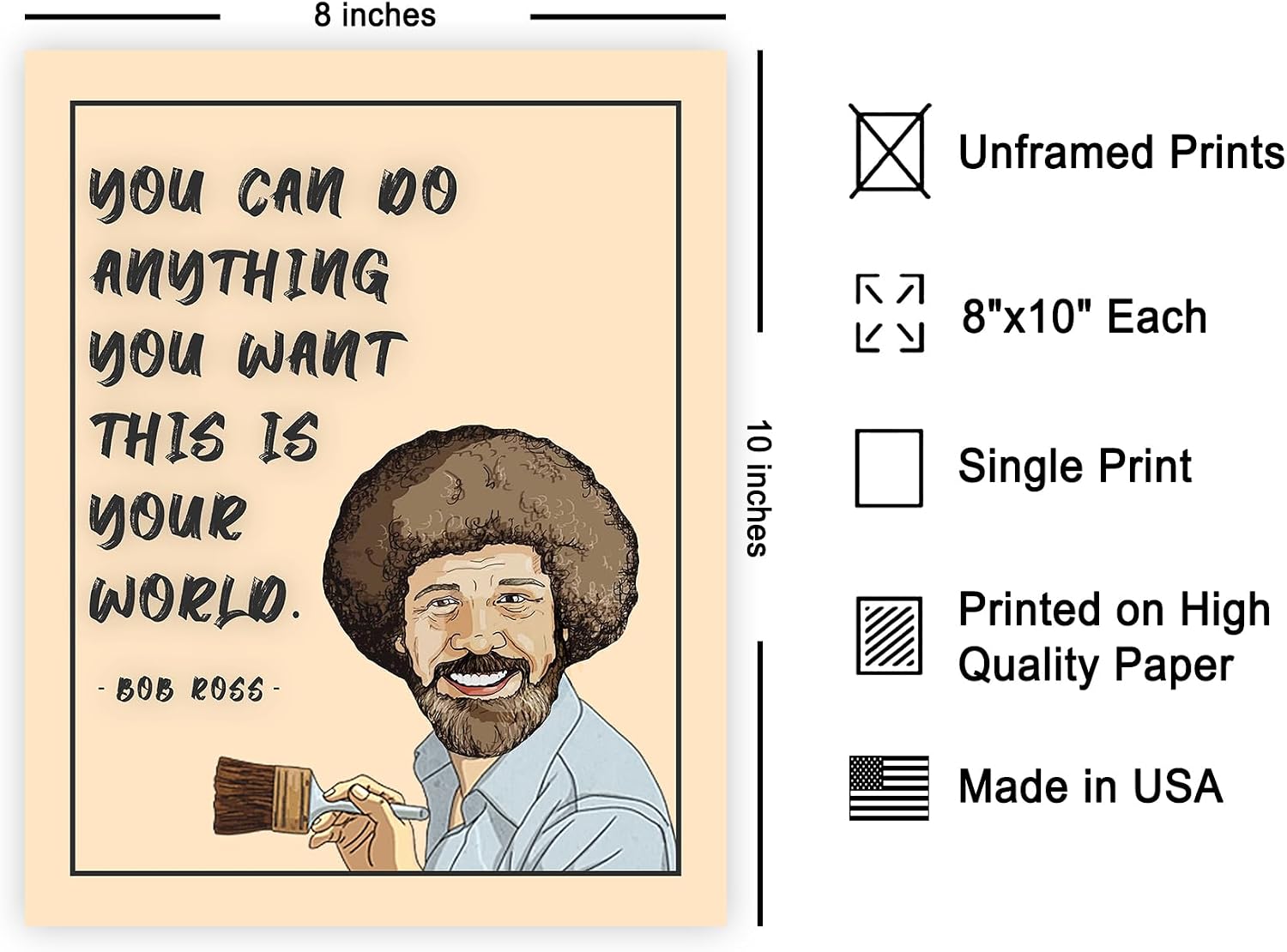 Poster Master You Can Do Anything You Want Poster - Bob Print - Motivational Art - Encouraging Quotes Art - Gift for Men & Women - Inspiring Decor for Bedroom or Office - 8x10 UNFRAMED Wall Art