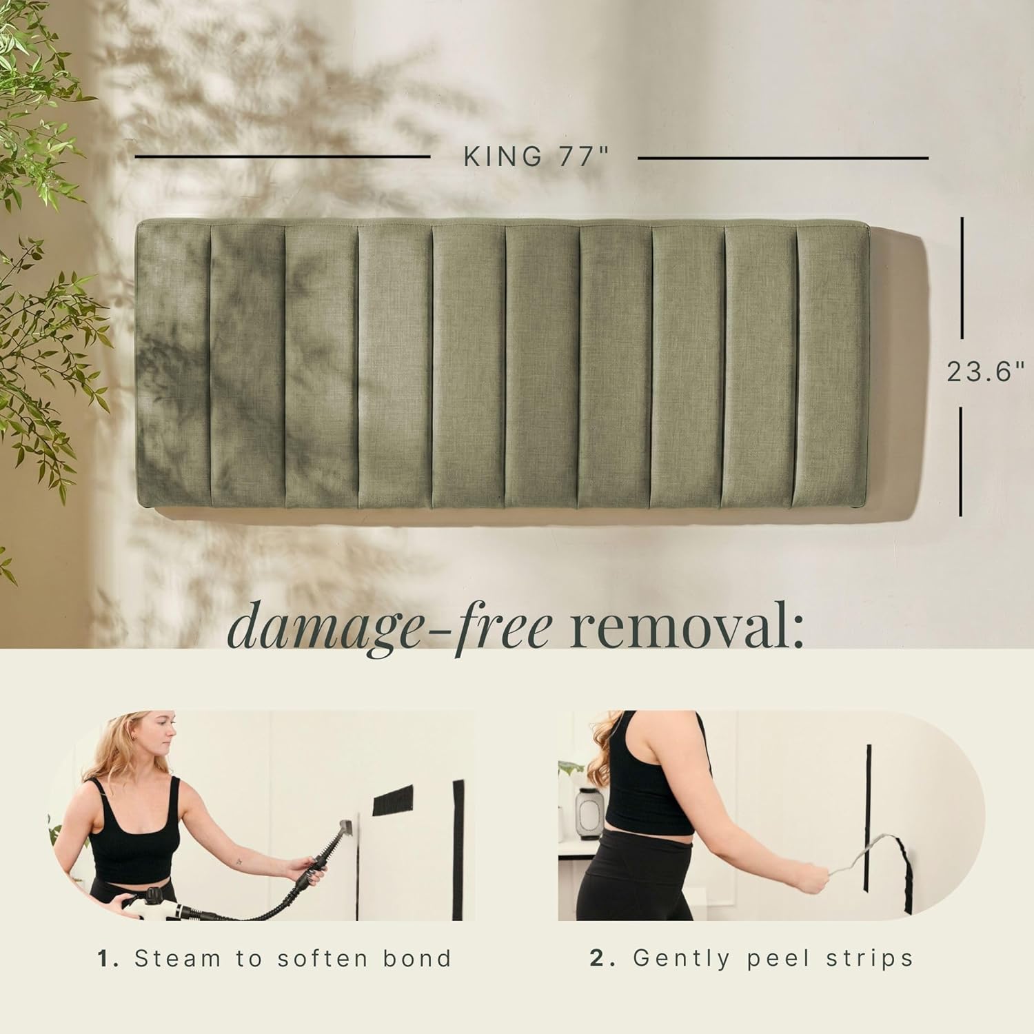upholstered king headboard - easy assemble channel stitched headboard king size bed - wall mounted headboards with 3d soundproof wall panels peel & stick floating headboards, olive green king 07-olive green