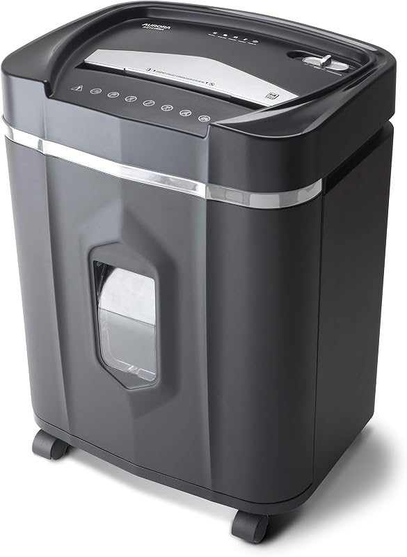 AU1210MA Trituradora de papel microcortado de 12 hojas de alta seguridad de grado profesional/CD y tarjeta de crédito/destructora de tiempo de funcionamiento continuo de 60 minutos