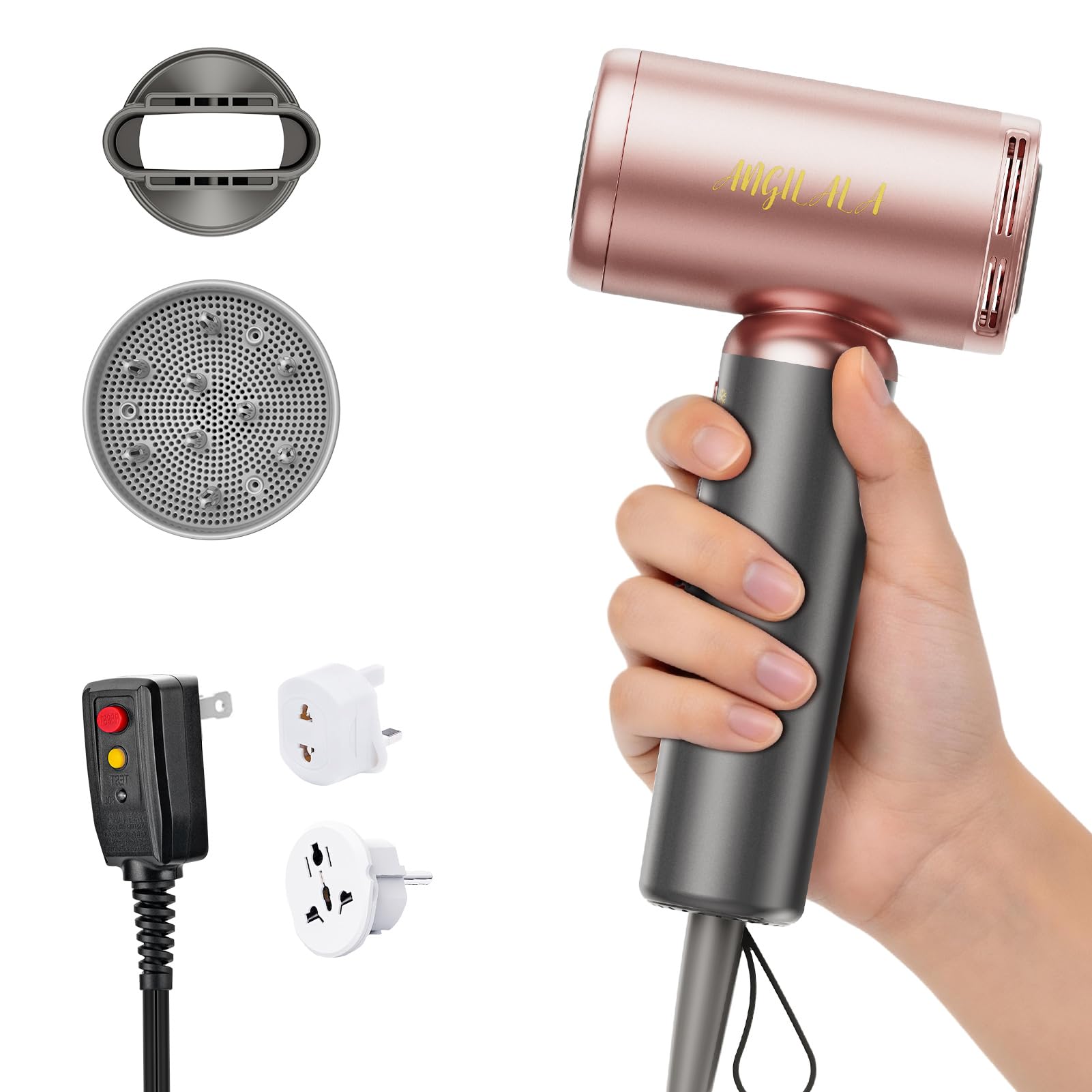 ANGILALA Dual Voltage Travel Mini Hair Dryer