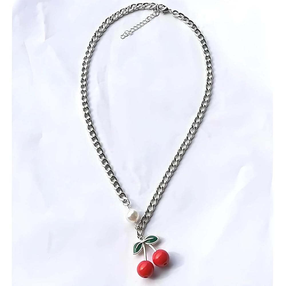 BLACKPINK ジス着用★NiRO★CHERRY HEART PEARL NECKLACE #54 BLACKPINK ジス着用☆NiRO☆CHERRY HEART PEARL NECKLACE #54