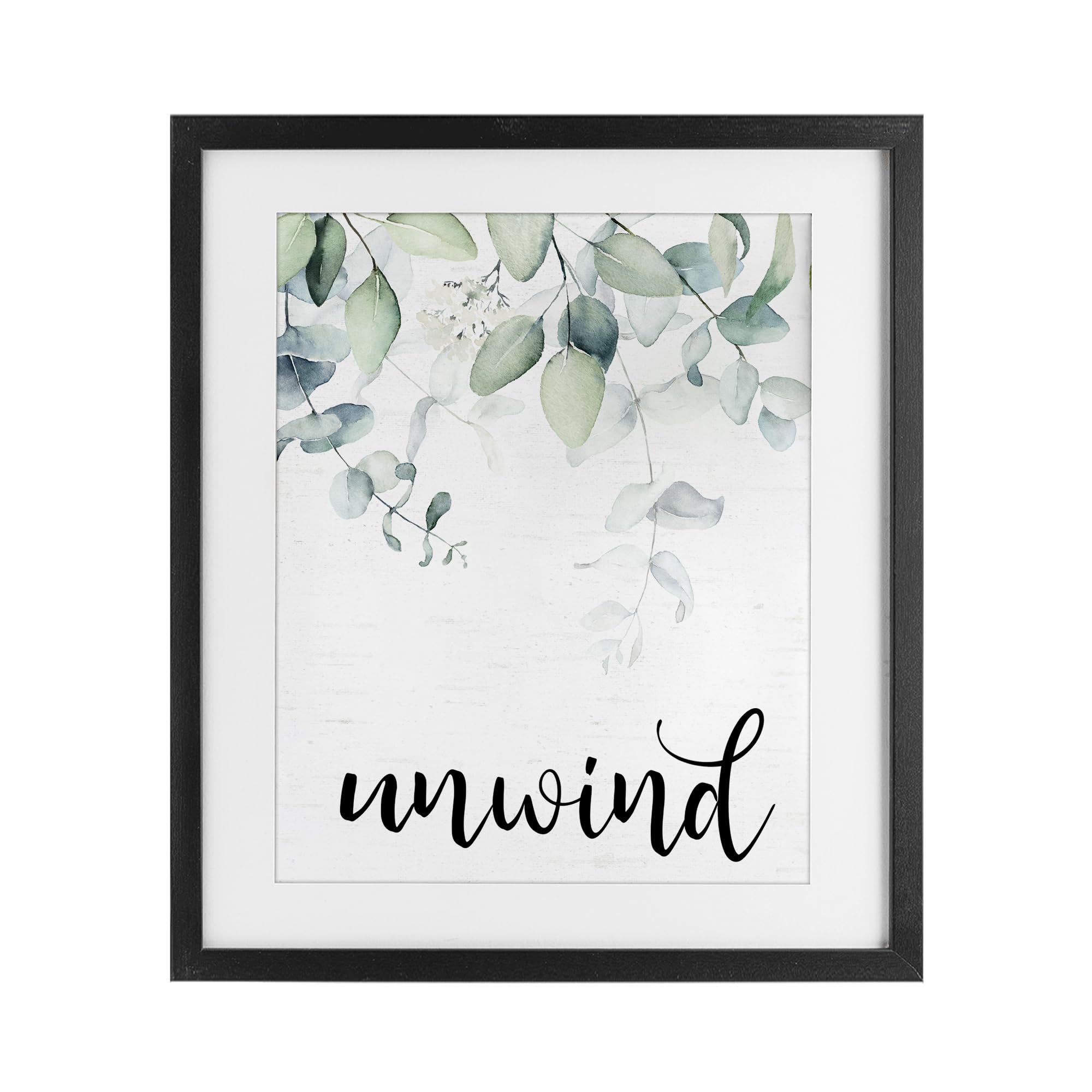 Affiche Unwind Leafy Herbs Stupell cadre anti stress pour chambre déco nature