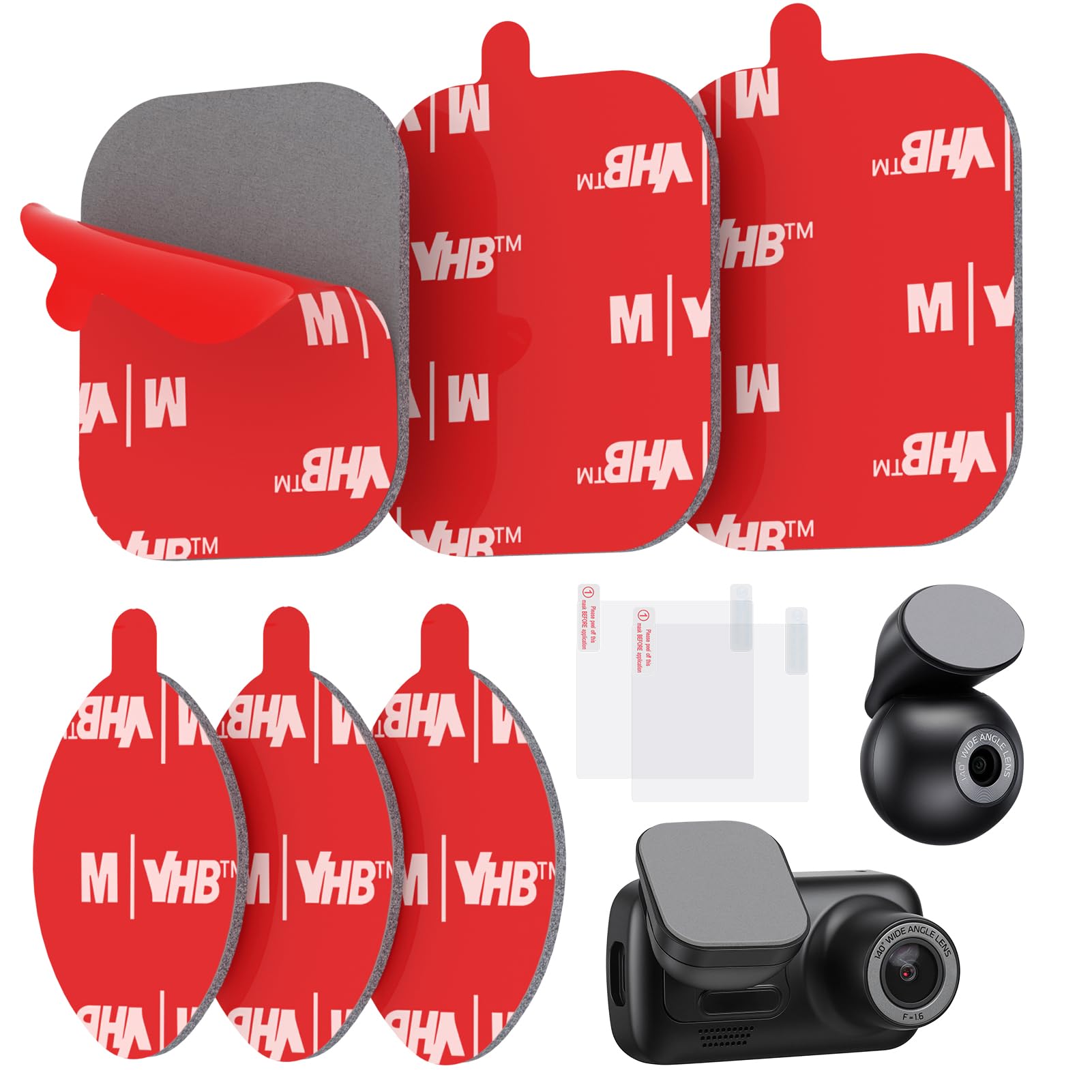 Dash Cam Sticky Pads, 6Pcs Dash Cam Mount Adhesive Pads, Double Sided Sticky Pads Compatible with Nextbase Series 2-122, 222X, 222XR, 322GW, 422GW, 522GW, 622GW Front and Rear Cameras