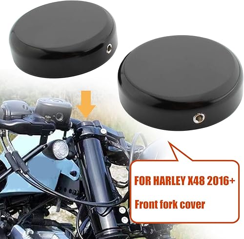 Miniatura 4 de FINMOKAL Tapa de tuerca de vástago de horquilla superior negra para Harley-Davidson XL1200X 48 2016-2022