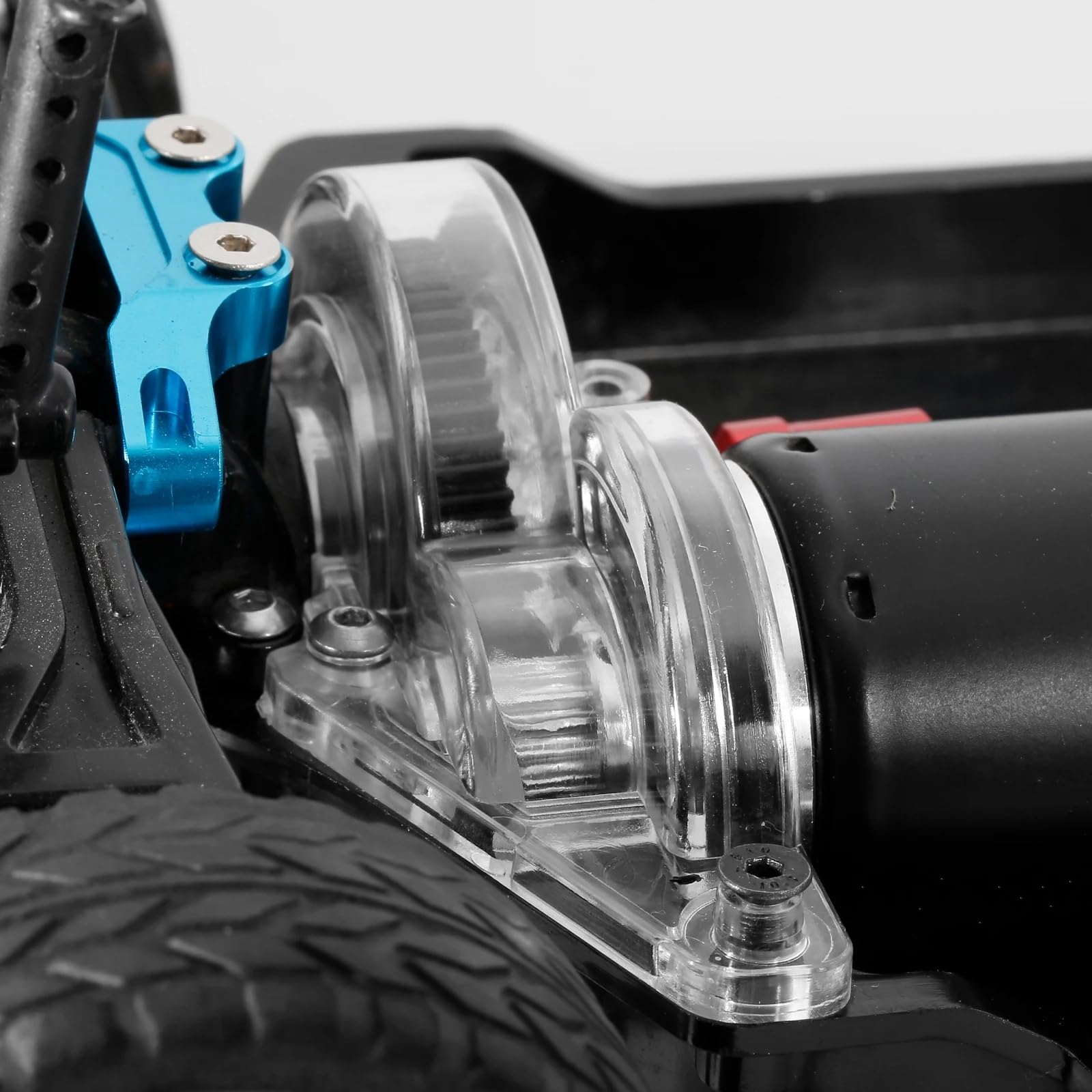 para Tamiya para TT02 para TT-02 1/10 Cubierta De Engranaje Plástico Correa Transmisión Anti En Coche RC Carretera Piezas Coche RC
