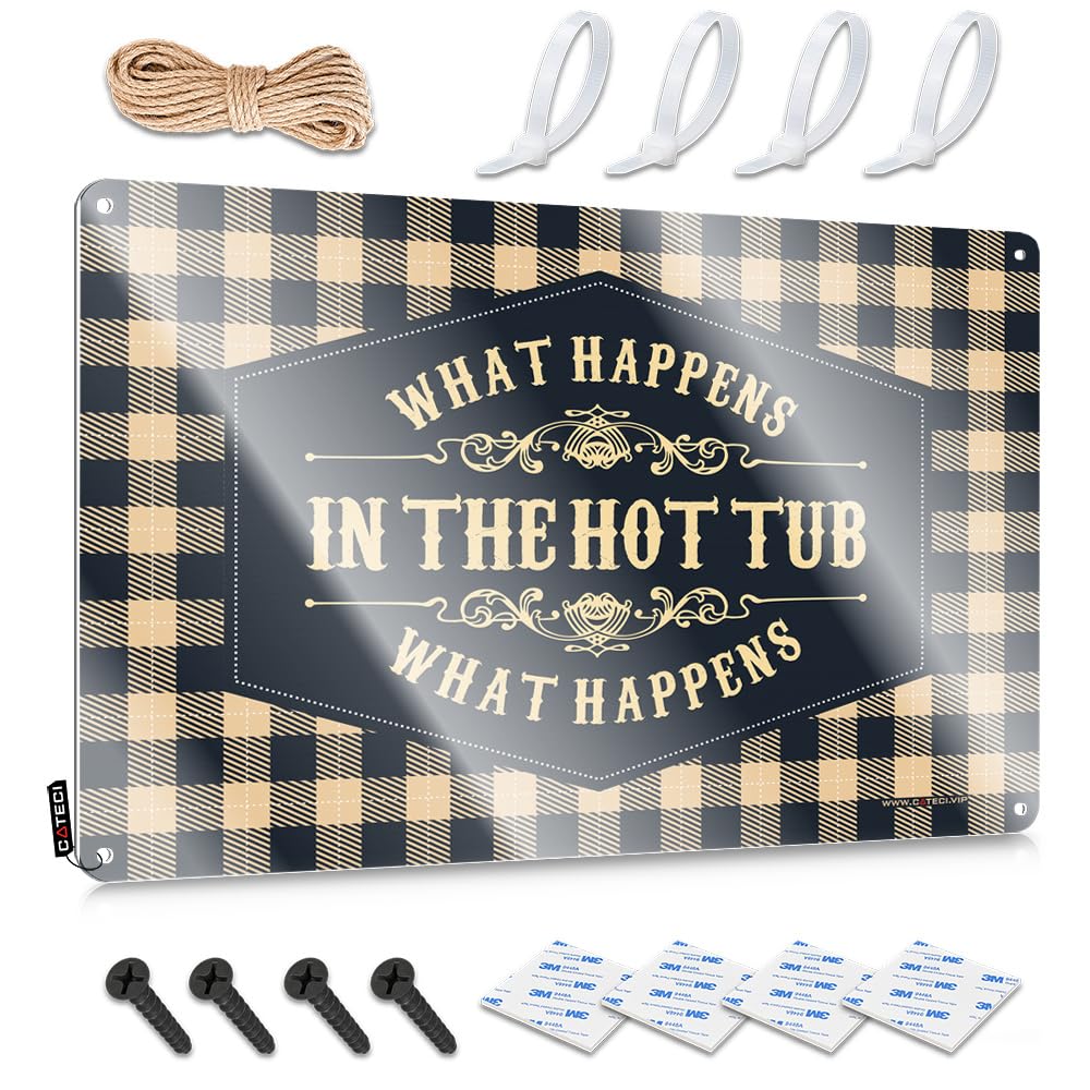 Decore, Decor Drive Gift For Plumber What Happens In The Hot Tub Stays In The Hot Tub | Rustic Nice Wall Art(30X40CM)