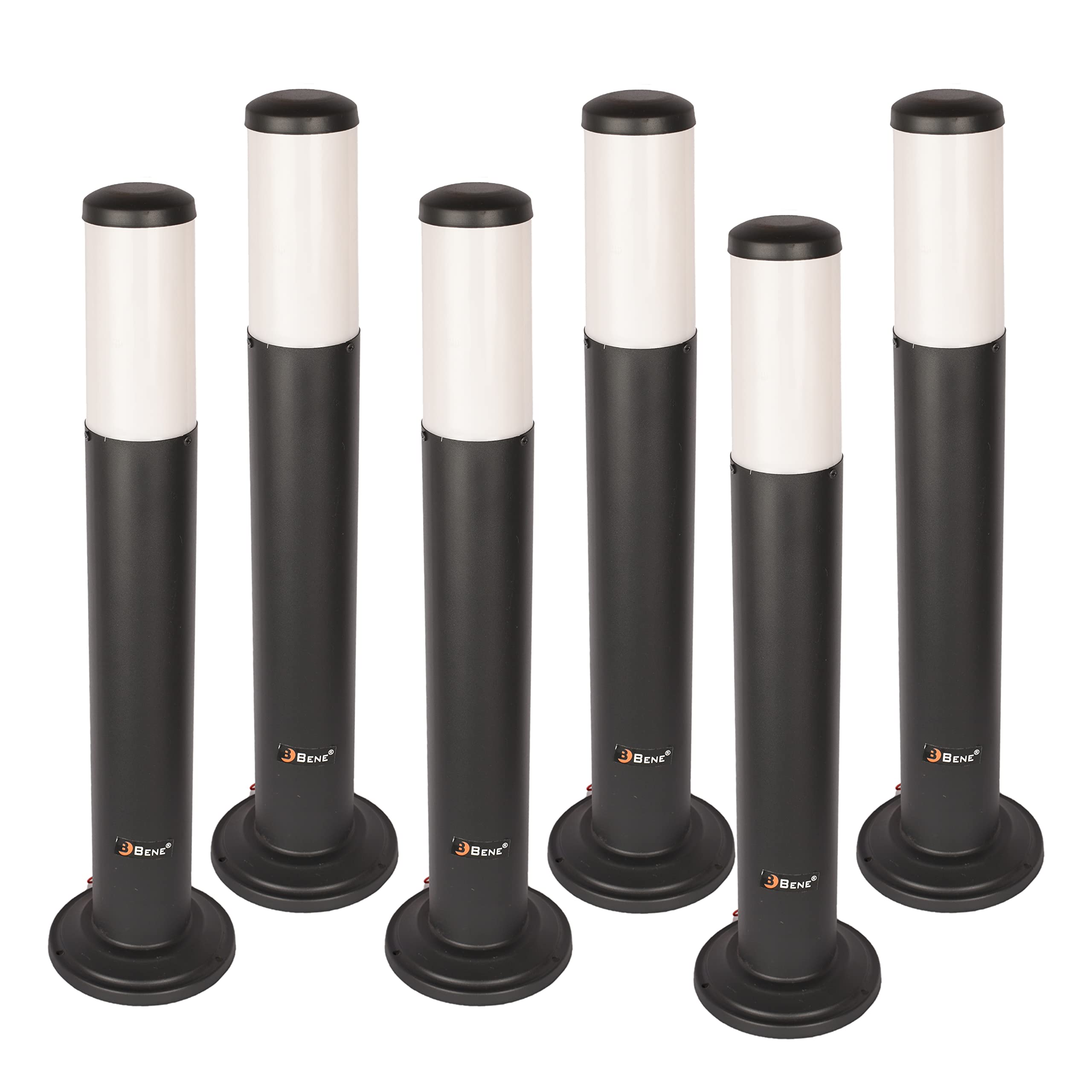 BENE Stainless Steel Ss Benjamin Bollard Garden Lights For Home & Garden Decoration 60Cm Milky, Lamps For Outdoor Weatherproof, Grey Garden & Path Lights (Pack Of 6)-image-2