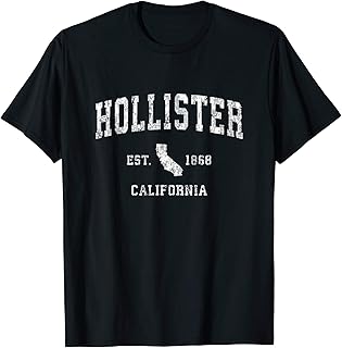 Hollister California CA Vintage Athletic Sports Design T-Shirt