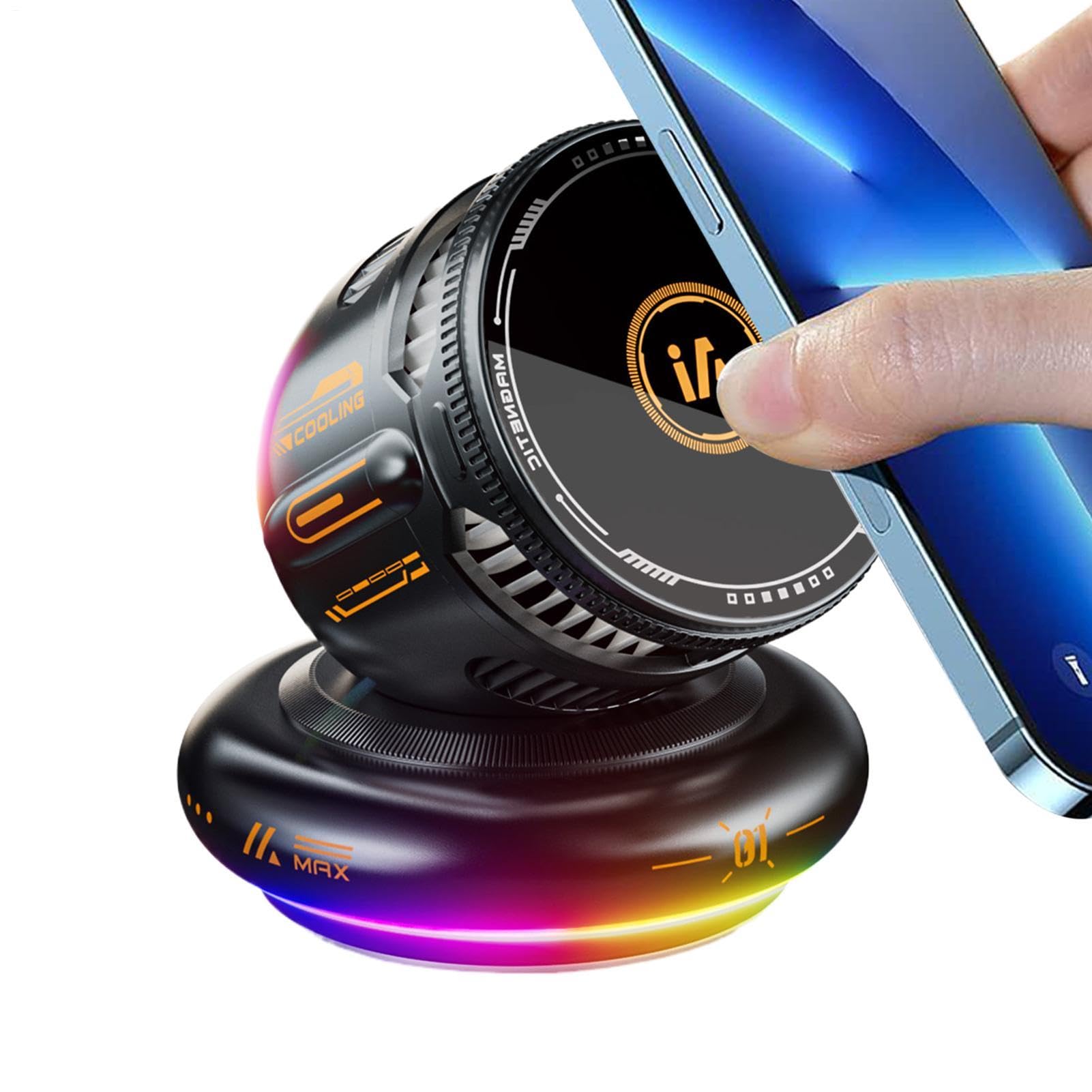 Soporte magnético de teléfono para automóvil Con Luces RGB Base Lavable Y