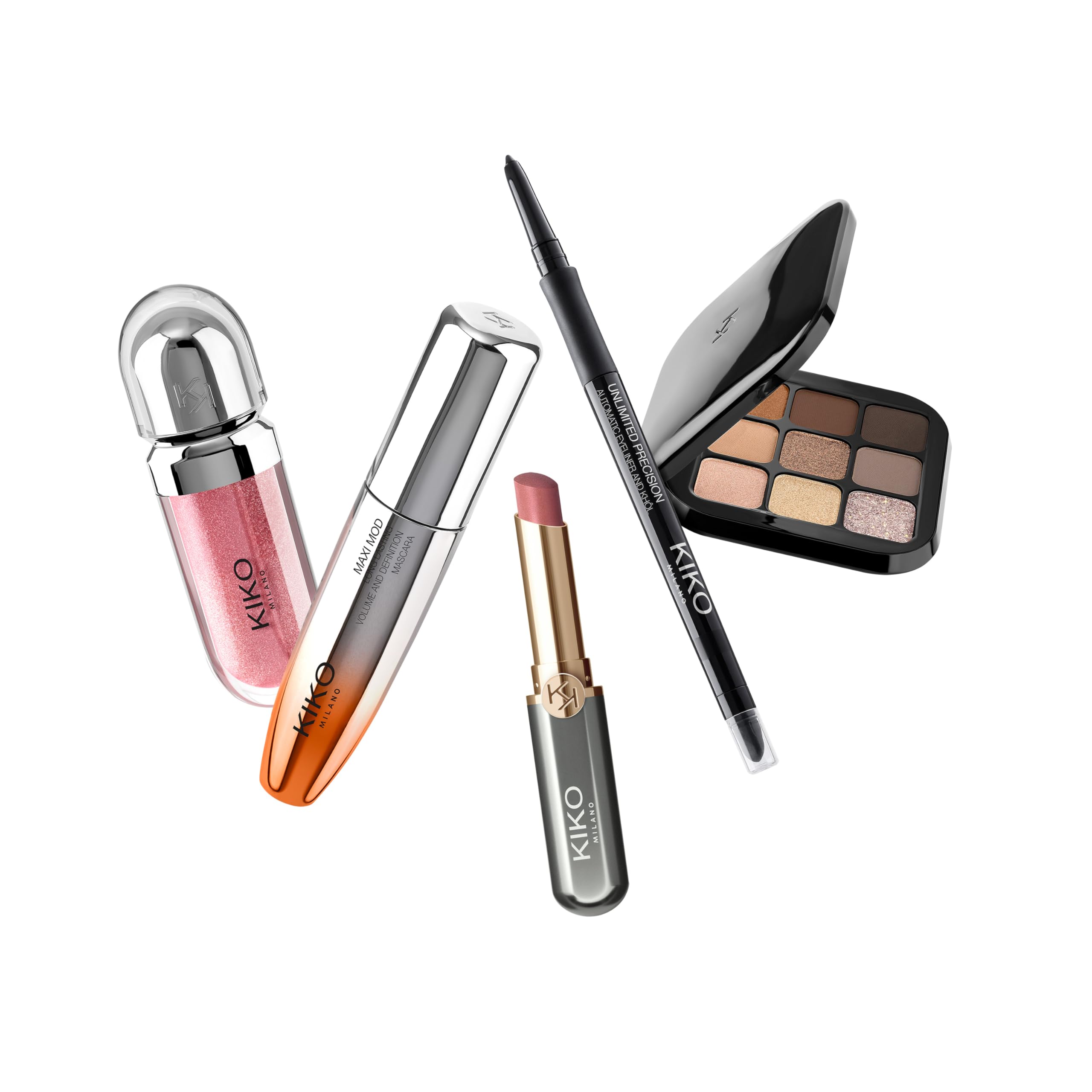 KIKO Milano Snow-Kissed Holiday Timeless Look Makeup Gift Set, Makeup Gift Set: Volumising Mascara, Eyeliner - Image 3