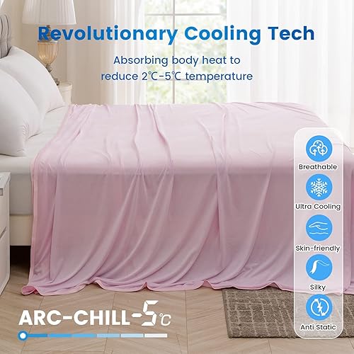 Miniatura 4 de Syalife Manta refrescante para durmientes acalorados, manta de verano tamaño individual con fibra de enfriamiento japonesa Q-Max 0.5 Arc-Chill,
