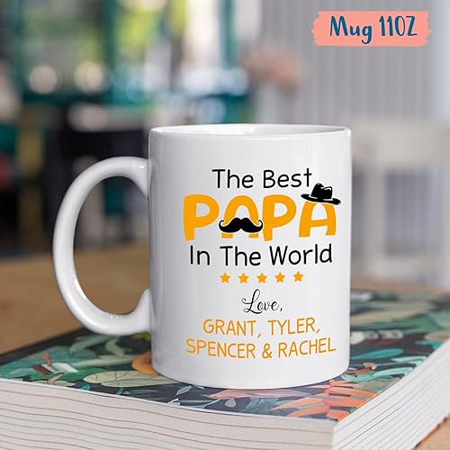 Miniatura 45 de Taza con texto en inglés "Best Papa Ever", tazas personalizadas para papá, tazas con foto personalizadas, regalos de hijo, hija, niños, taza de Taza