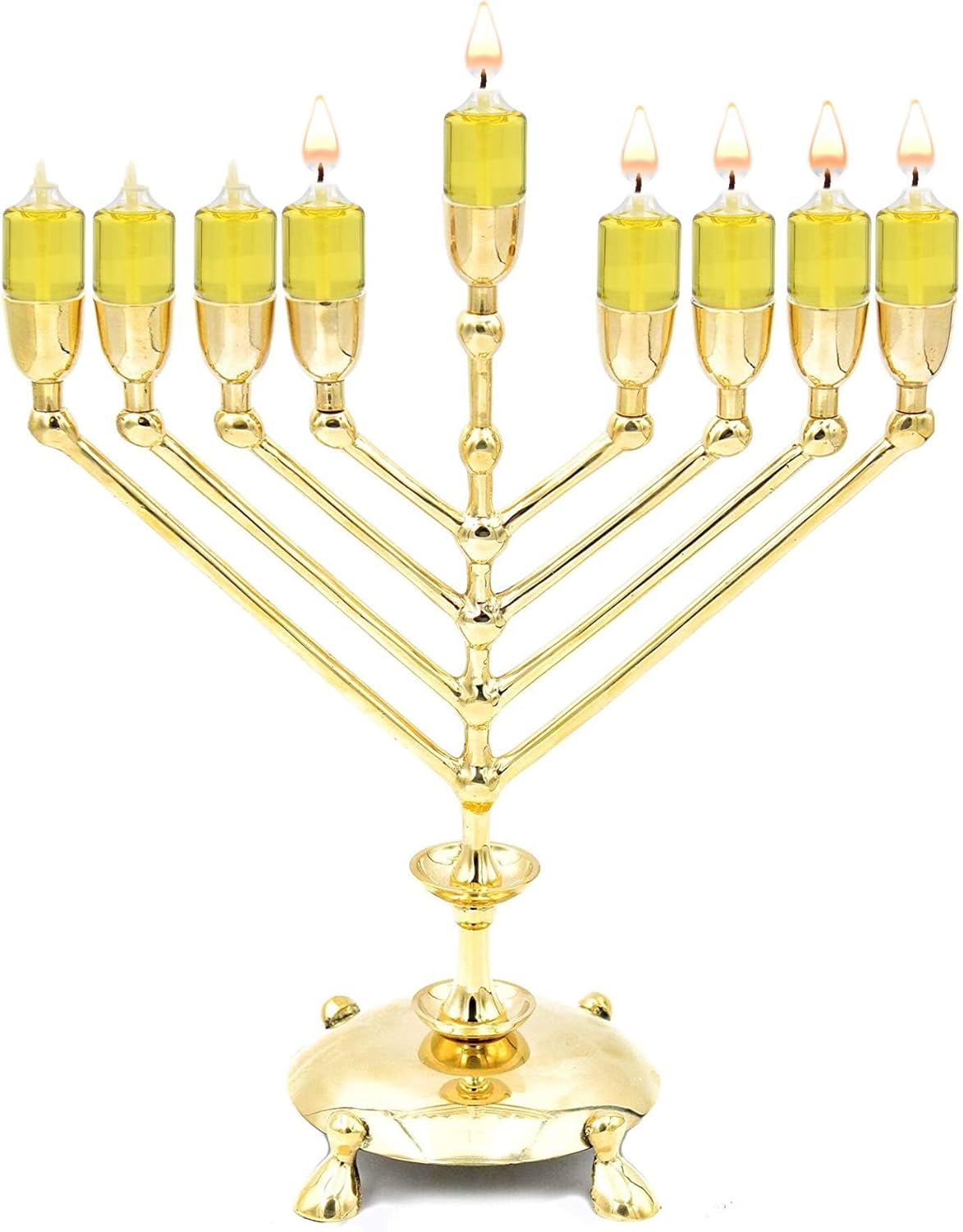 Hanukkah Pre-Filled Olive Oil Glass Cup Candles, 3 Hours, Ready to Use, 44 Cups for All 8 Nights of Hanukkah (Original Olive Oil, Single)
