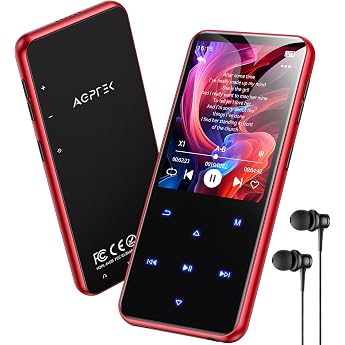 AGPTEK 64GB MP3 Player Bluetooth 5.3 with 2.4 Inch TFT Colour Screen HiFi
