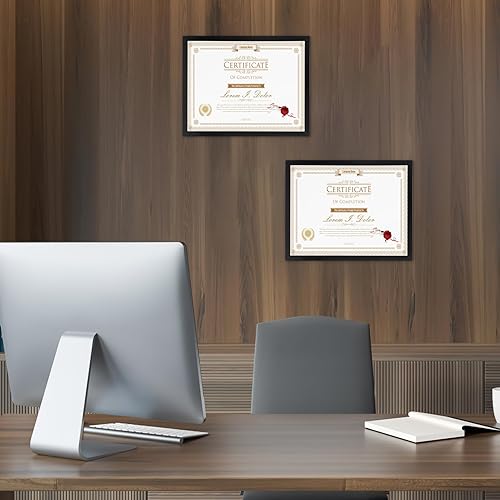 Miniatura 2 de WIFTREY Juego de 18 portarretratos negros de 8.5 x 11 pulgadas, marcos de fotos de 8.5 x 11 pulgadas a granel para certificado de documento, diploma