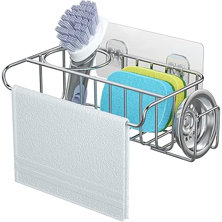 QUCUMER Spüllappenhalter Schwammhalter Küche Wand Spülbecken Organizer