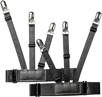 Shirt Stays Garters for Men Adjustable Shirt Holders Shirt Tuckers Elastic Shirt Keepers for Military Police