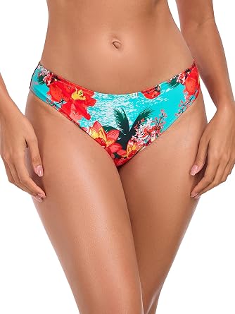 Ocean Blues Womens Low Waisted Bikini Bottom Full Coverage Swim Bottom
