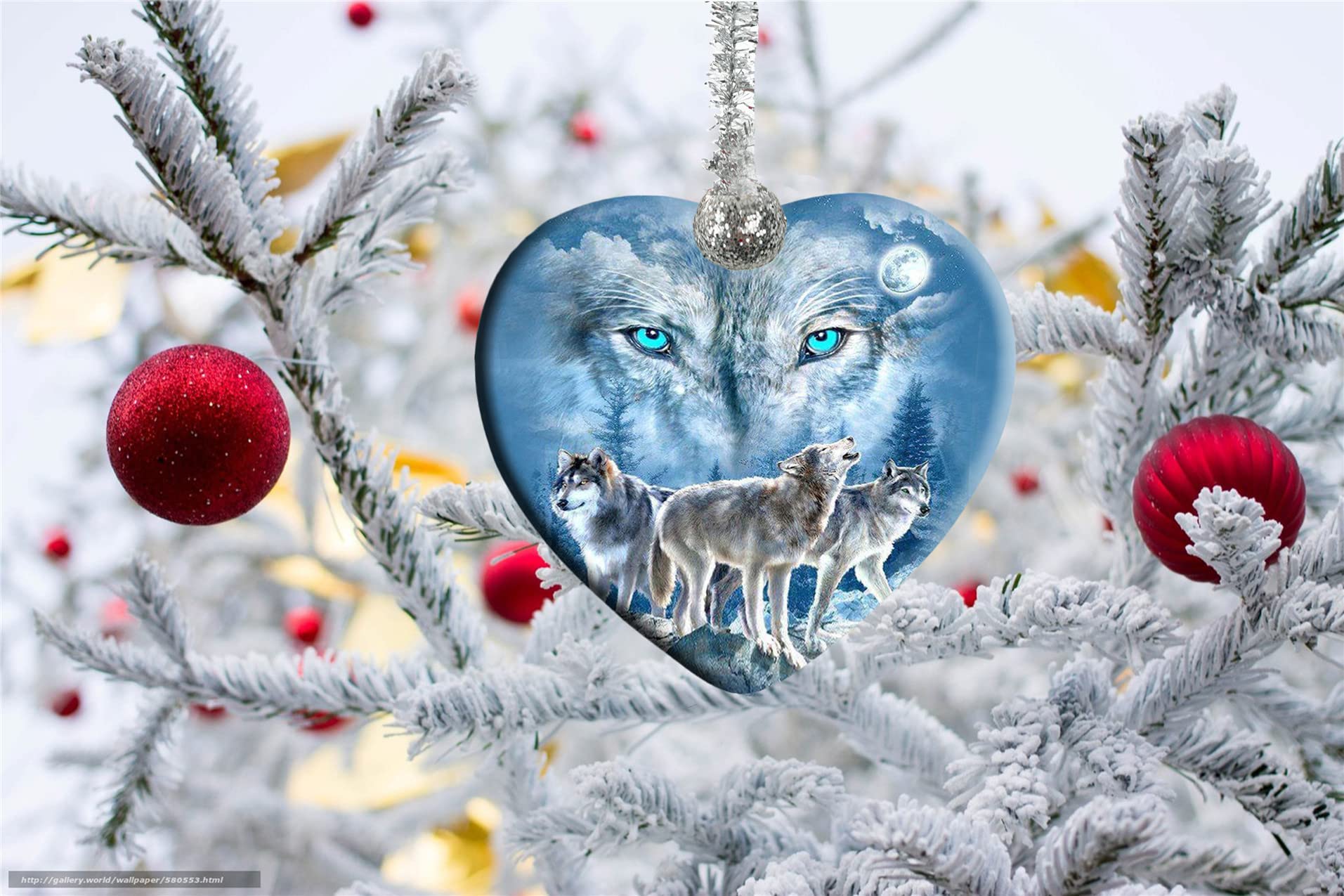Ornement De Noël En Forme De Loup - Décoration De Vacances Neuve - Parfaite Pour Sapin Ou Déco