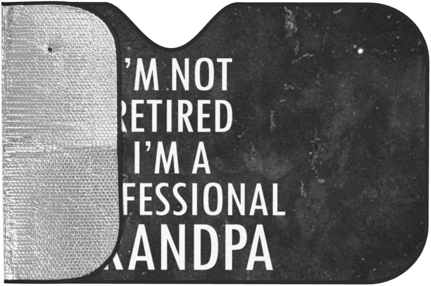 I'm Not Retired I'm A Professional Grandpa Windshield Sun Shade Foldable Car Windshield Sunshade Blocks Uv Rays Keep Vehicle Cool Medium, White
