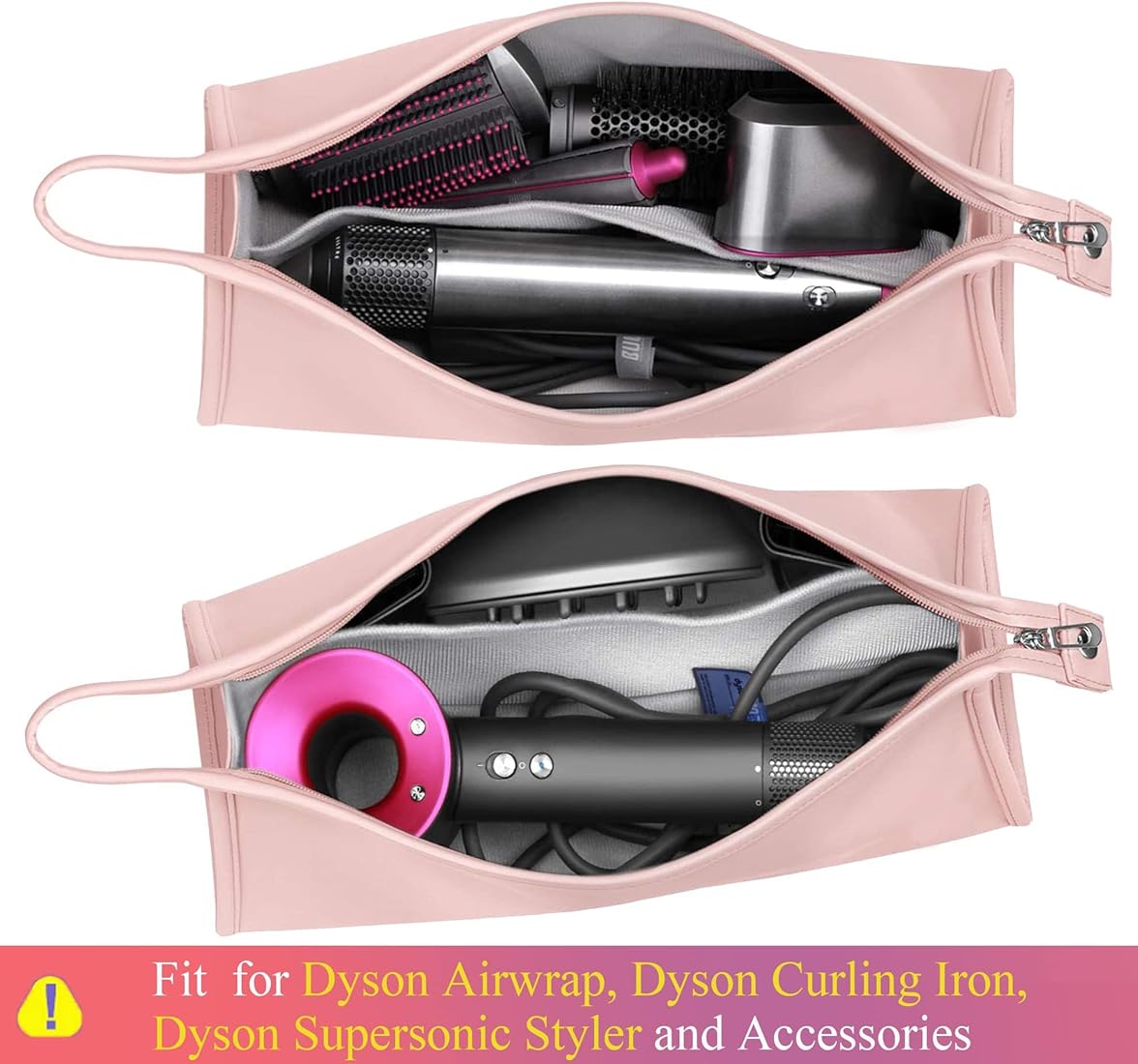 BAGCRAZY Pink Waterproof Faux Leather Travel Cosmetic Case for