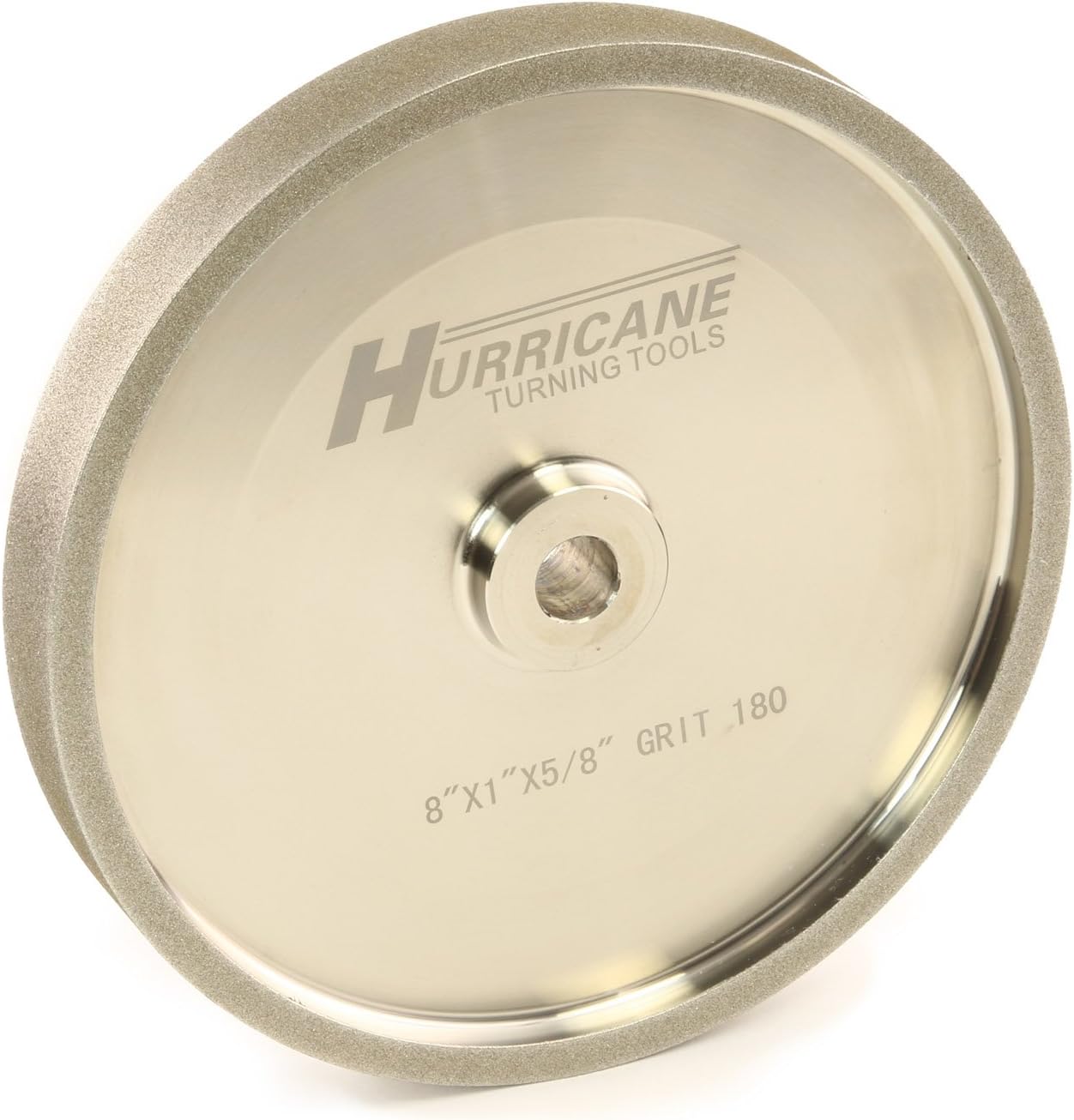 Hurricane Turning Tools, 8" CBN Grinding Wheel, 180 Grit, 1.0" Wide, 5/8" Bore, for Sharpening High Speed Steel Tools