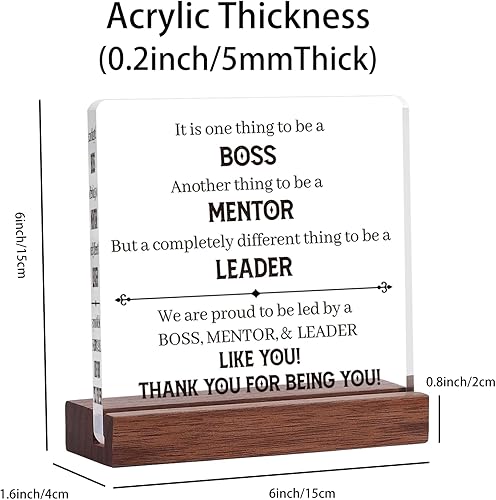 Miniatura 2 de Hiipeenow Regalos de jefe para mujeres y hombres, letrero acrílico, decoración de oficina, regalos de jefa, día de jefe, cumpleaños, jubilación,