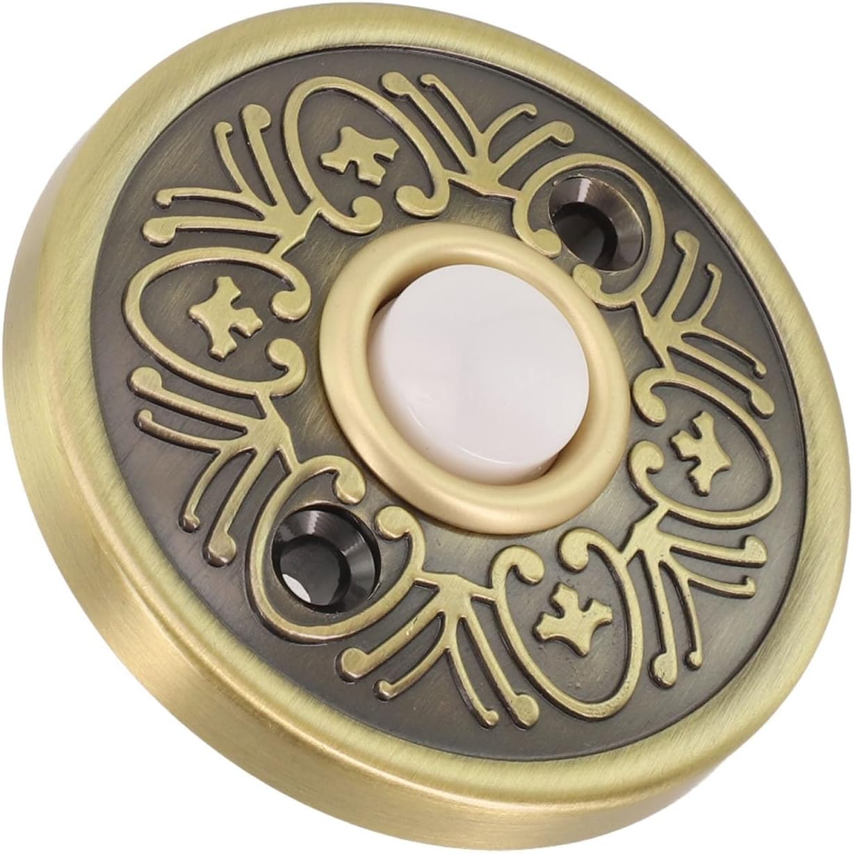 Doorbell Push Button - Bronze Wired Door Bell for Front Door, LED-Lit and Weatherproof Design, Easy Install Replacement Button - 2.2 Inch with Mounting Screws