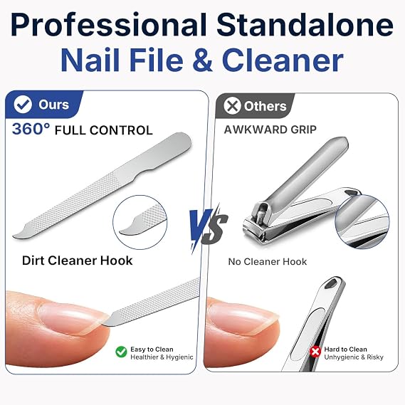 longzon Toe Nail Clippers Set for Thick Nails with Leather Case, 3 Pack