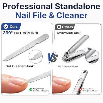 longzon Toe Nail Clippers Set for Thick Nails with Leather Case, 3 Pack
