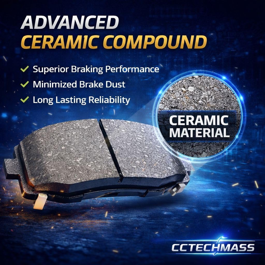 Brake Pads Set For 10-19 For Lexus GX460, 03-09 For Lexus GX470, 03-19 For Toyota For 4Runner, 07-14 For Toyota FJ For Cruiser, 01-07 For Toyota For Sequoia,Ceramic Front Rear Brake pads D976 D606
