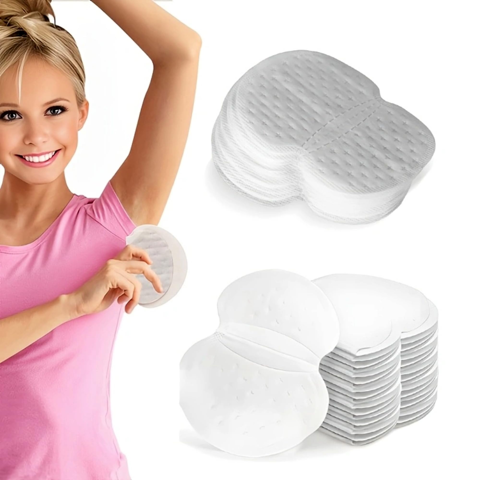 Khwaish Store Men & Women Disposable Invisible Adhesive Armpit Arm Pads Guard Sweat Sticker Pads Long-Lasting Sweat Absorption Invisible Under Clothes Disposable Non Sweat Armpit Protection (10)-image-20