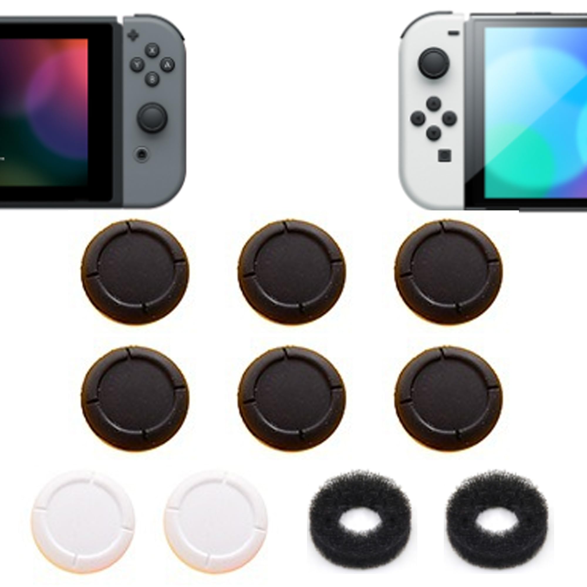 ZHI-NYLLDJS スイッチ/有機EL/ライト対応 フリーク switch適用スティックカバー ジョイコン スティックカバー アナログスティックカバー switch/有機EL/lite 対応 スティックカバー アシストリング(スティック カバー10個セット)ブラック